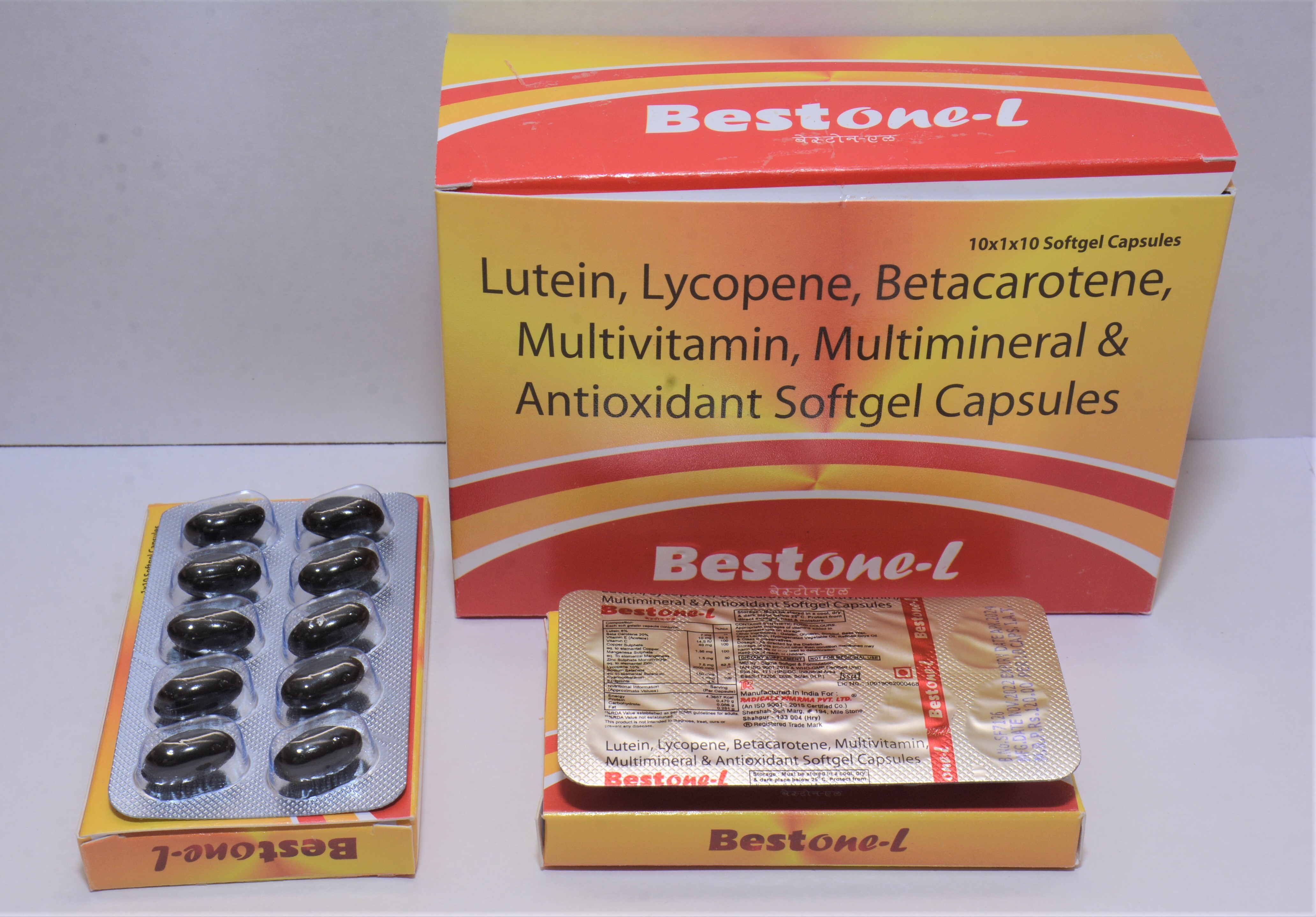 Lutein Lycopene Betacarotene Antioxidant Dosage Form: Capsule