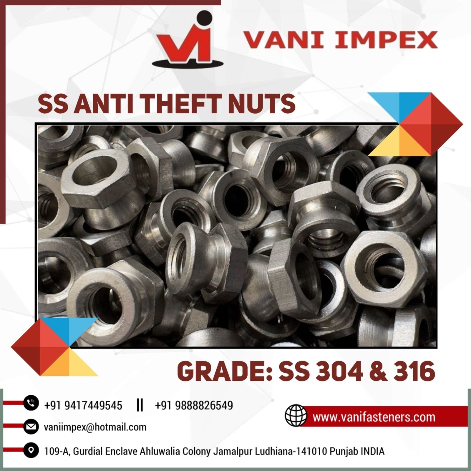 Stainless Steel 304 Anti-theft Nut M10 - 13mm & 15mm Lengths, 17mm A/f | Durable Break-off Design For Enhanced Security And Reliability