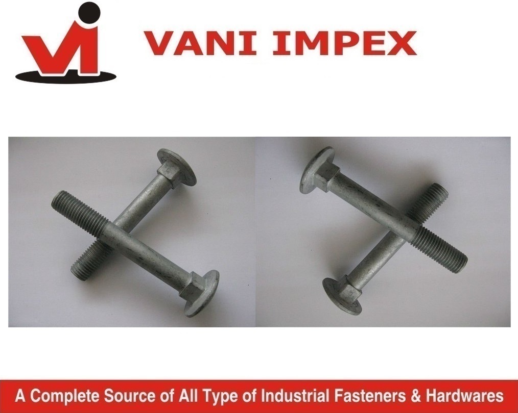 Galvanised Mushroom Bolt - Grade 4, 6, 5, 6, 8, 8 | Size 6mm To 12mm, Length 30mm To 150mm, Finish Black, Zinc, Hdg, Packaged In 50kg Gunny Bags