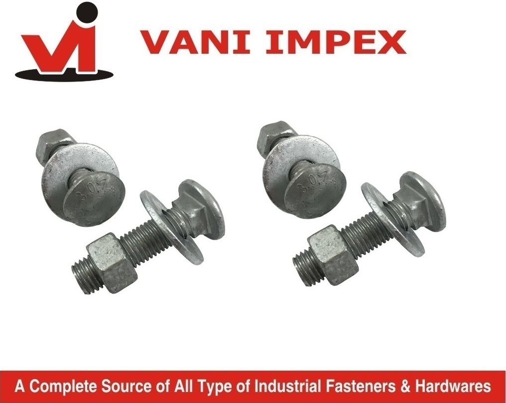 Galvanised Mushroom Bolt - Grade 4, 6, 5, 6, 8, 8 | Size 6mm To 12mm, Length 30mm To 150mm, Finish Black, Zinc, Hdg, Packaged In 50kg Gunny Bags