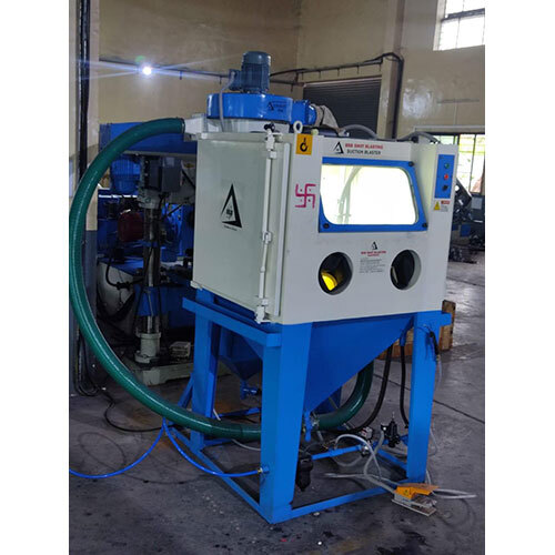 Industrial Suction Blast Machine - Mild Steel, 15 Sq. Mtr/hr Cleaning Rate, Sleek Blue Finish - Automatic Operation, Magnetism Technology, Durable Painted Surface