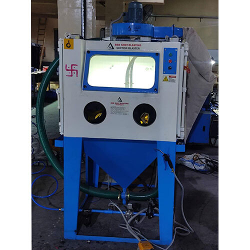 Industrial Suction Blast Machine - Mild Steel, 15 Sq. Mtr/hr Cleaning Rate, Sleek Blue Finish - Automatic Operation, Magnetism Technology, Durable Painted Surface