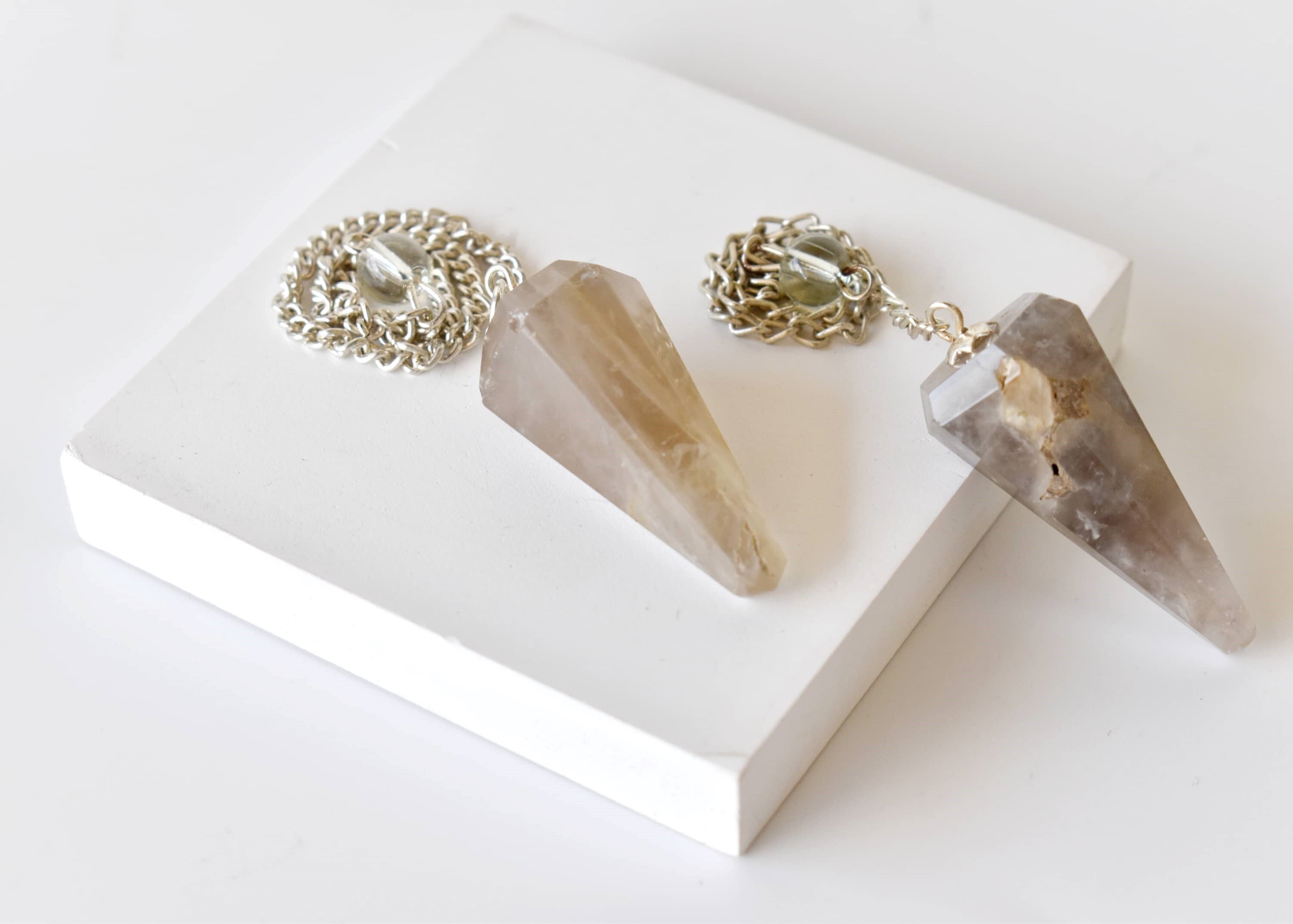 Smokey Quartz Faceted Cone Reiki Pendulum, Crystal Healing Gemstone - Grade: Aaa