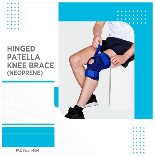 Vissco Hinged Elastic Knee Brace - Neoprene, S/m/l/xl/xxl, Blue | Patella Opening, Mediolateral Stability, Adjustable Compression, Pain Relief