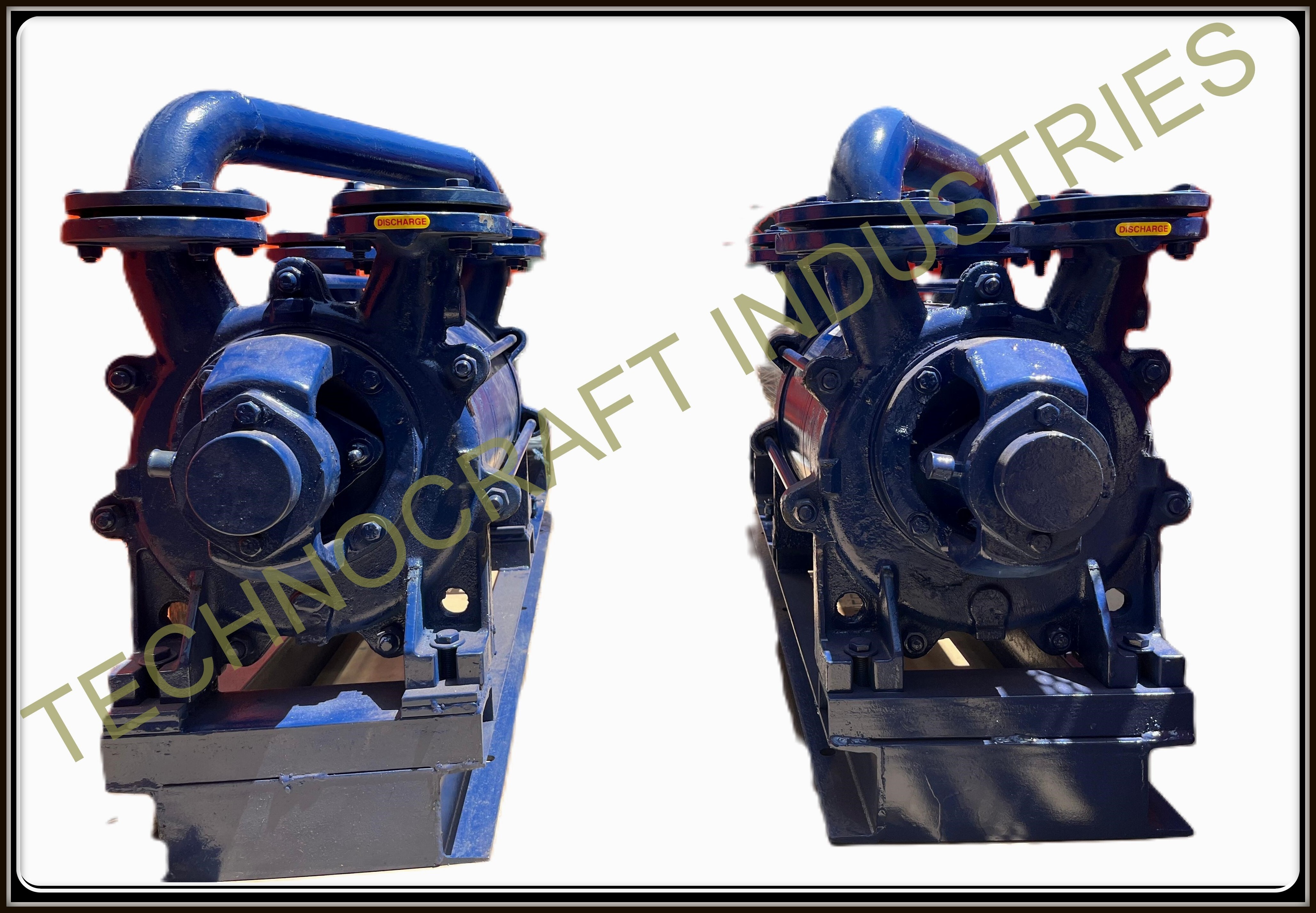Cast Iron Two Stage Vacuum Pump - Color: Blue