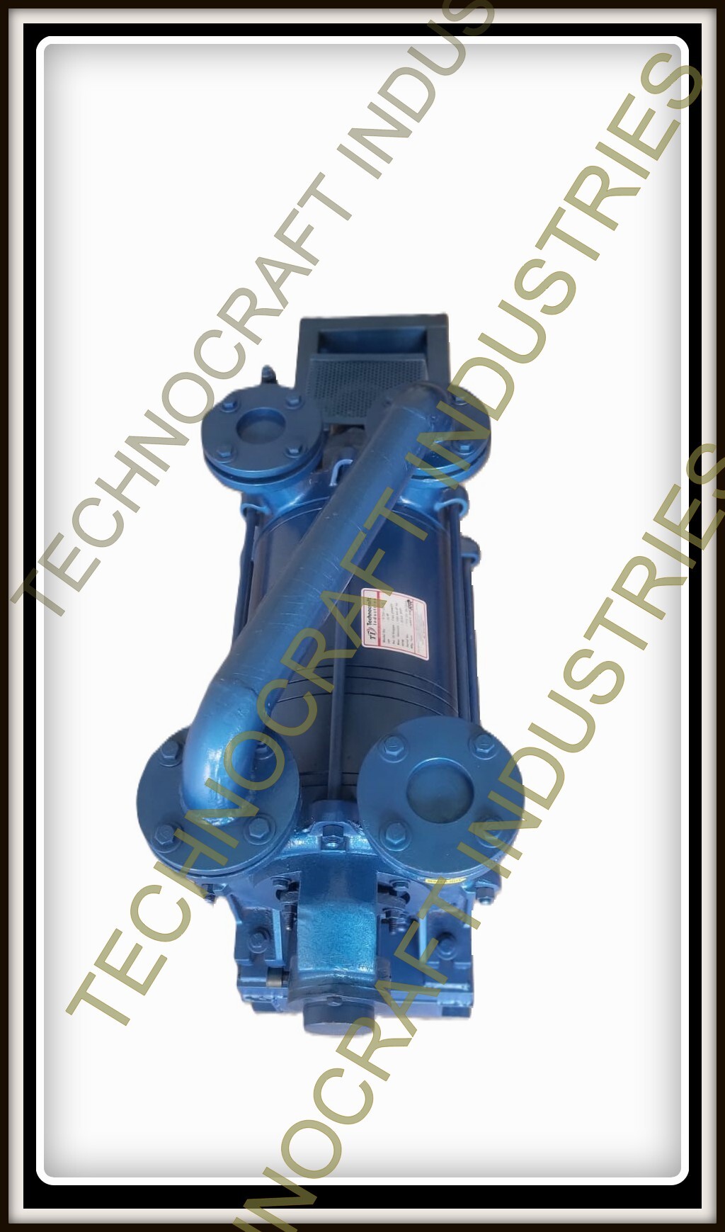Cast Iron Two Stage Vacuum Pump - Color: Blue
