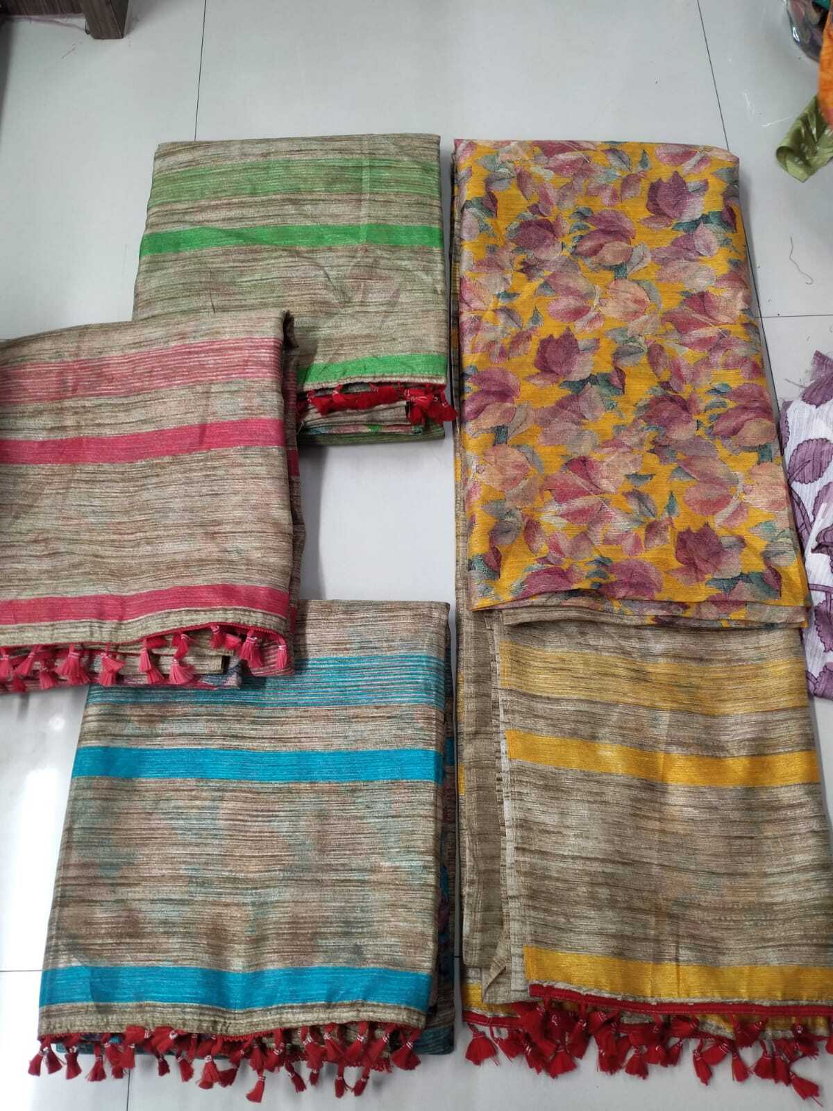 Art Silk Work Saree - Color: Multicolor
