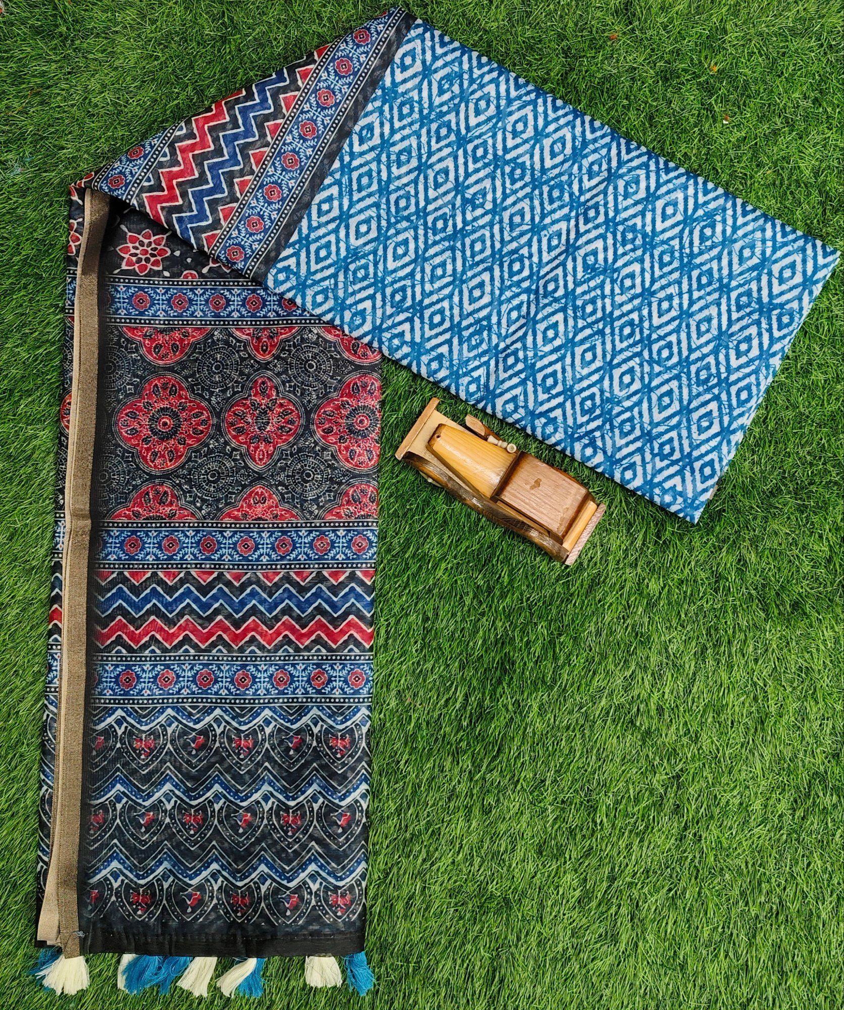 Fancy Chanderi Cotton Sarees - Color: Blue