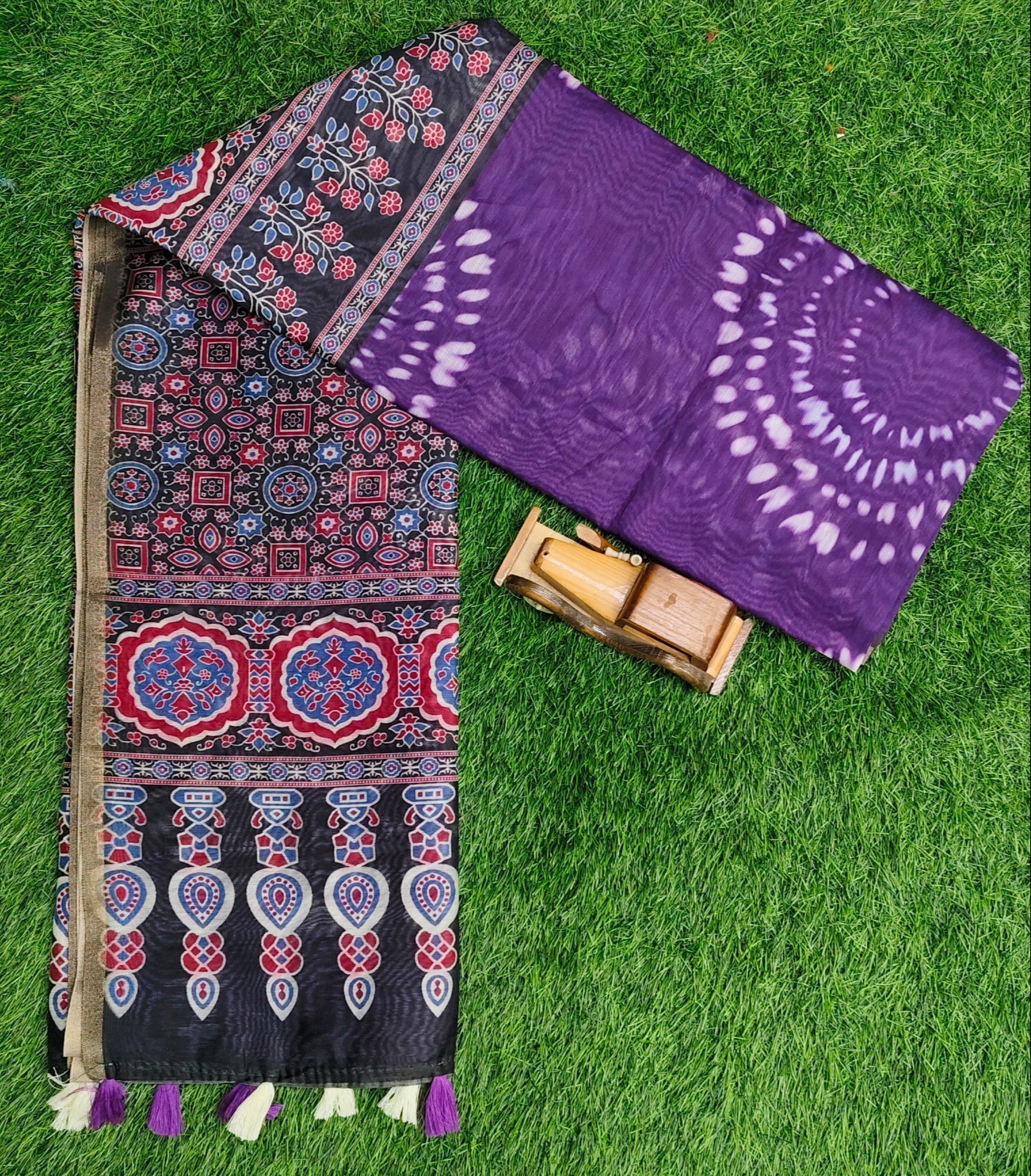 Fancy Chanderi Cotton Sarees - Color: Blue