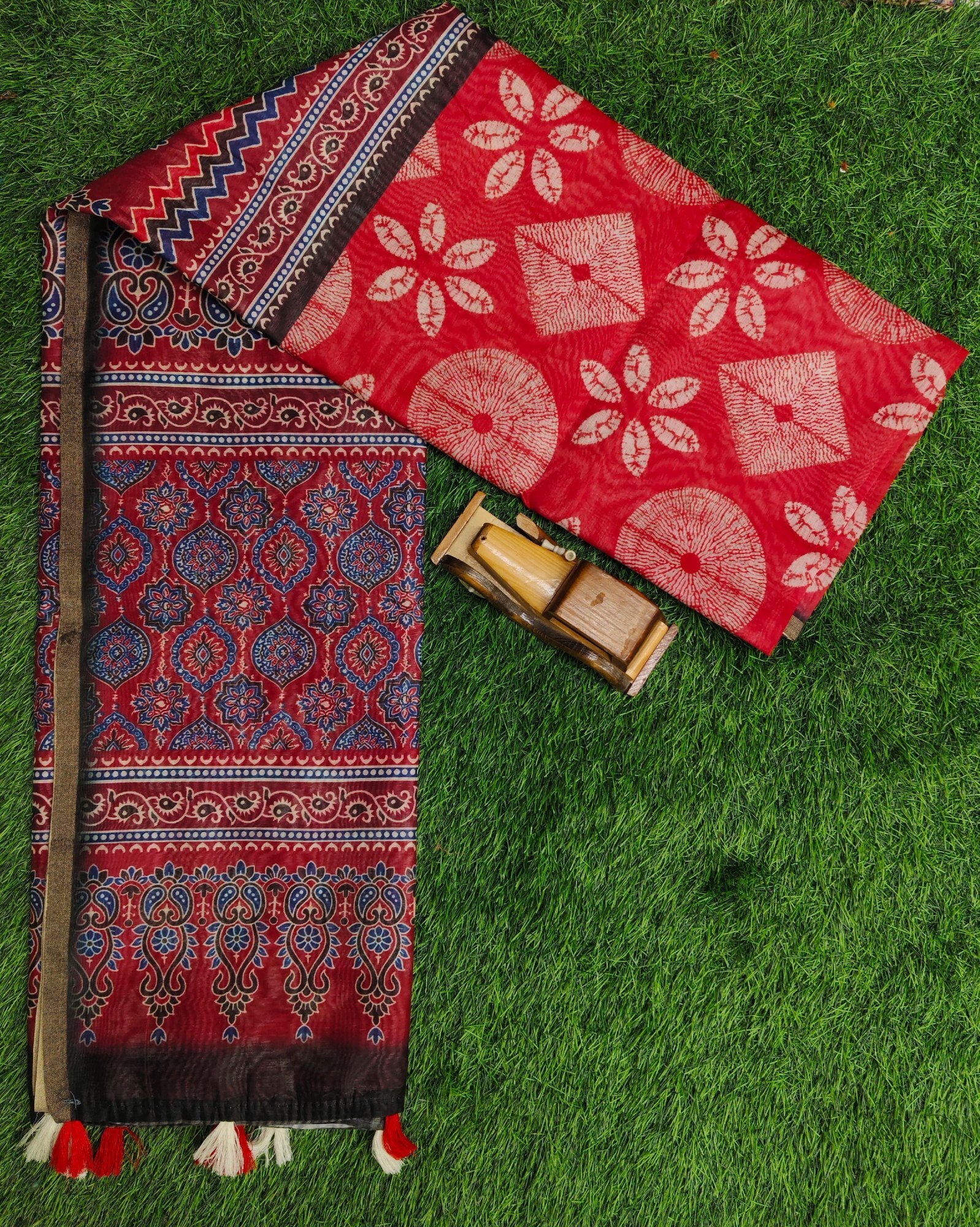 Fancy Chanderi Cotton Sarees - Color: Blue