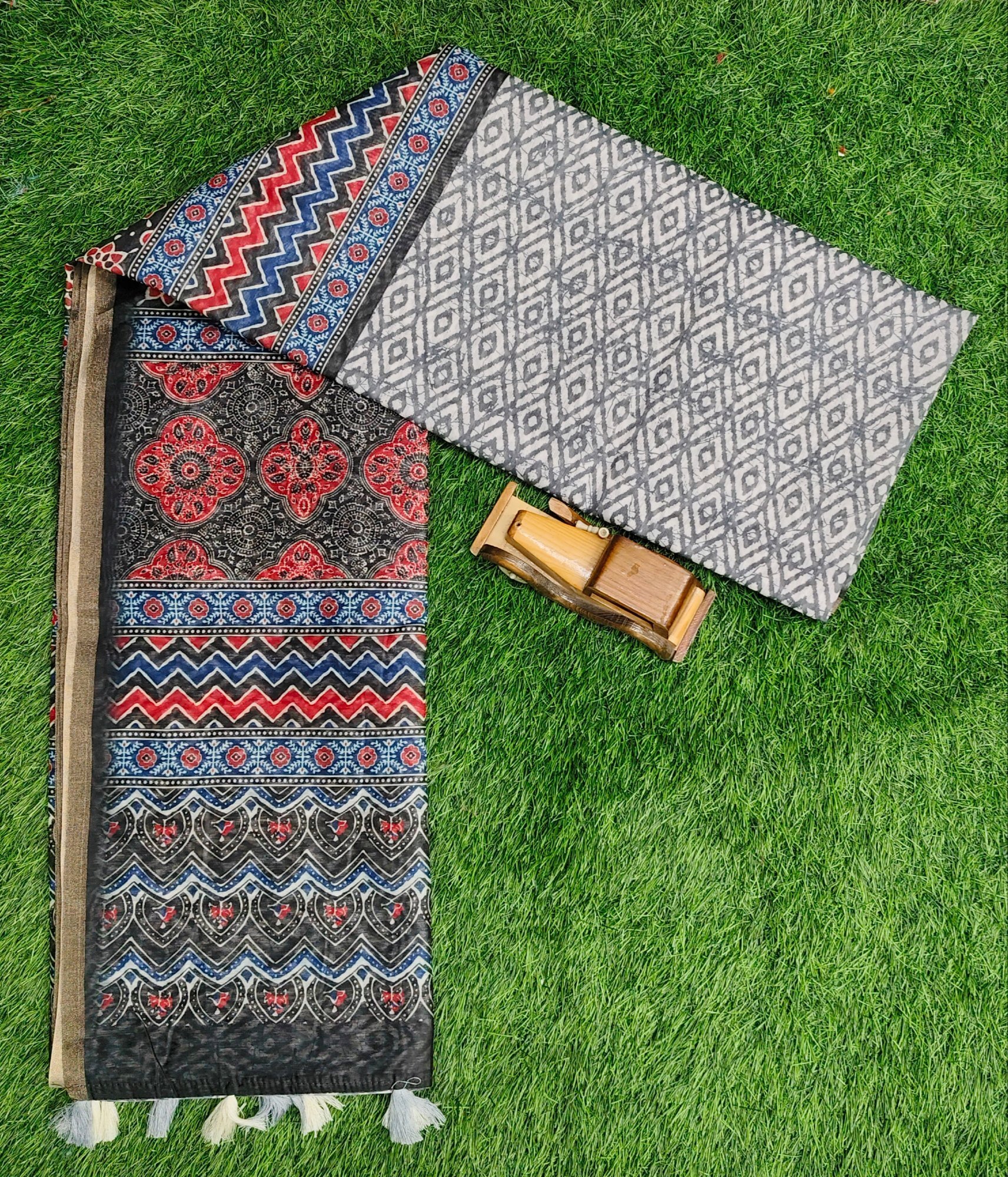 Fancy Chanderi Cotton Sarees - Color: Blue