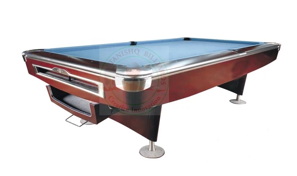 Crown American Pool Table - Imported Hard Wood With 25mm Slate, 9ft X 4.5ft | Professional Cloth, Ball Return System, Heavy-duty Metal Corners, Full Accessory Set