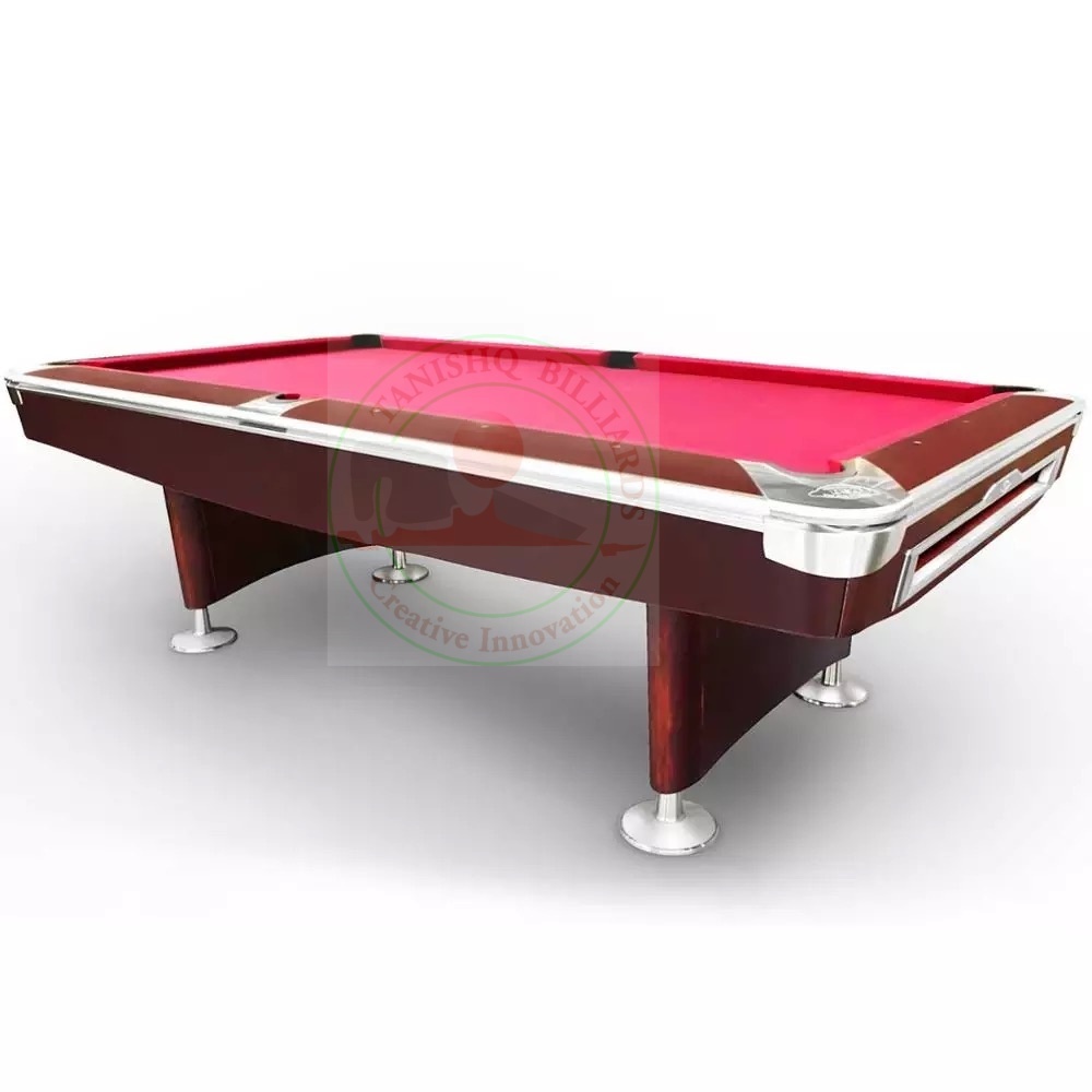 Crown American Pool Table - Imported Hard Wood With 25mm Slate, 9ft X 4.5ft | Professional Cloth, Ball Return System, Heavy-duty Metal Corners, Full Accessory Set