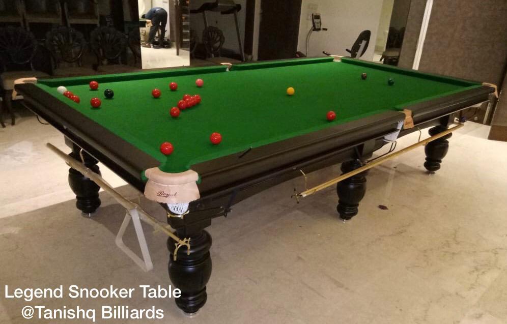 Classic English Pool Table - Hardwood, 9ft X 4.5ft, Green/blue/red Color | Cnc Leveled Slates, Six International Standard Pockets, Complete Accessories Set