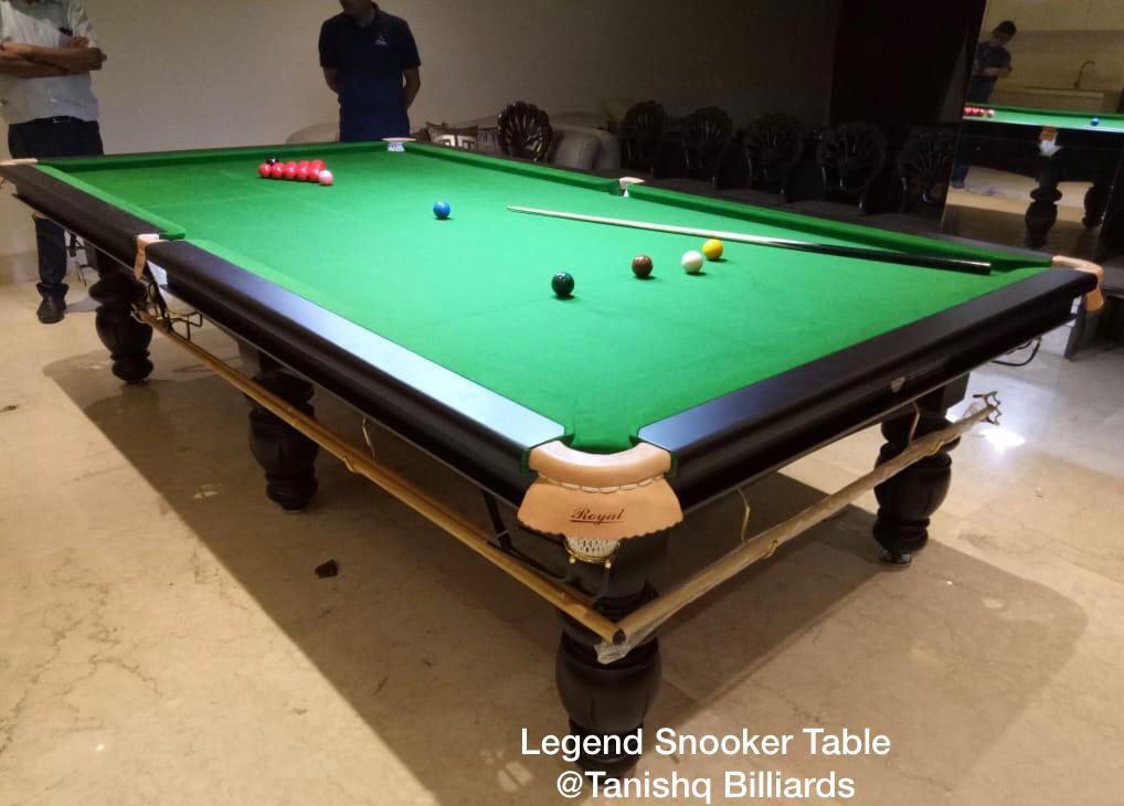 Classic English Pool Table - Hardwood, 9ft X 4.5ft, Green/blue/red Color | Cnc Leveled Slates, Six International Standard Pockets, Complete Accessories Set