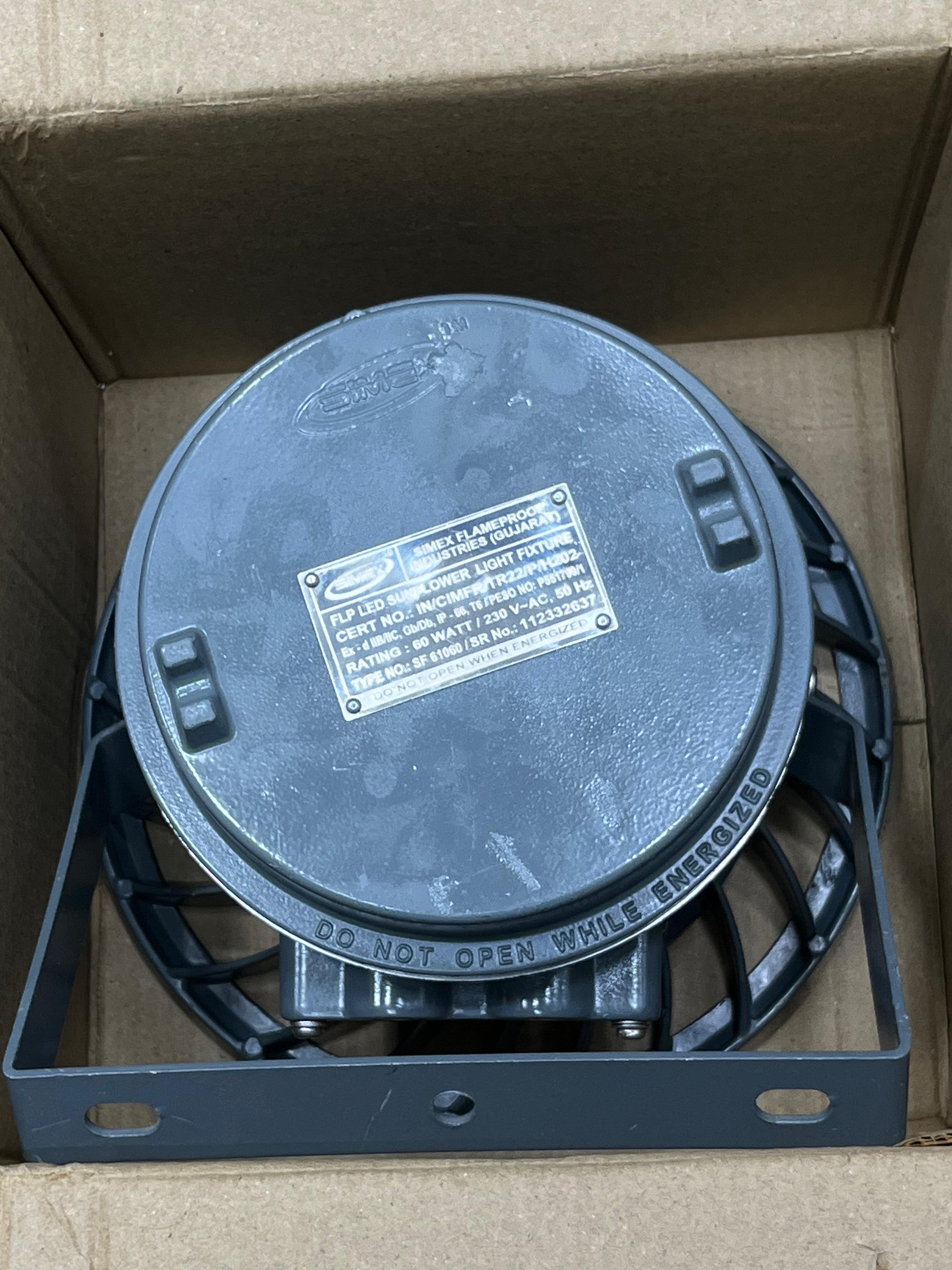 60w Flameproof Led Sunflower Light Fittiings Make Simex (Peso,cimfr Approved) - Application: Industrial