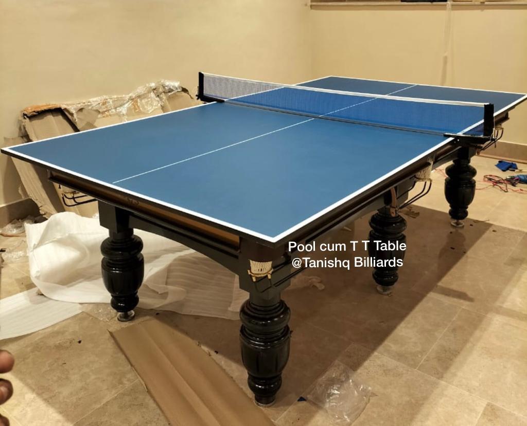 8 Foot Pool Board Table - Sheesham Wood, 8ft X 4ft Dimensions | Premium Quality Leather And Brass Pockets, Imported 3-piece Slate, Customizable Finishes