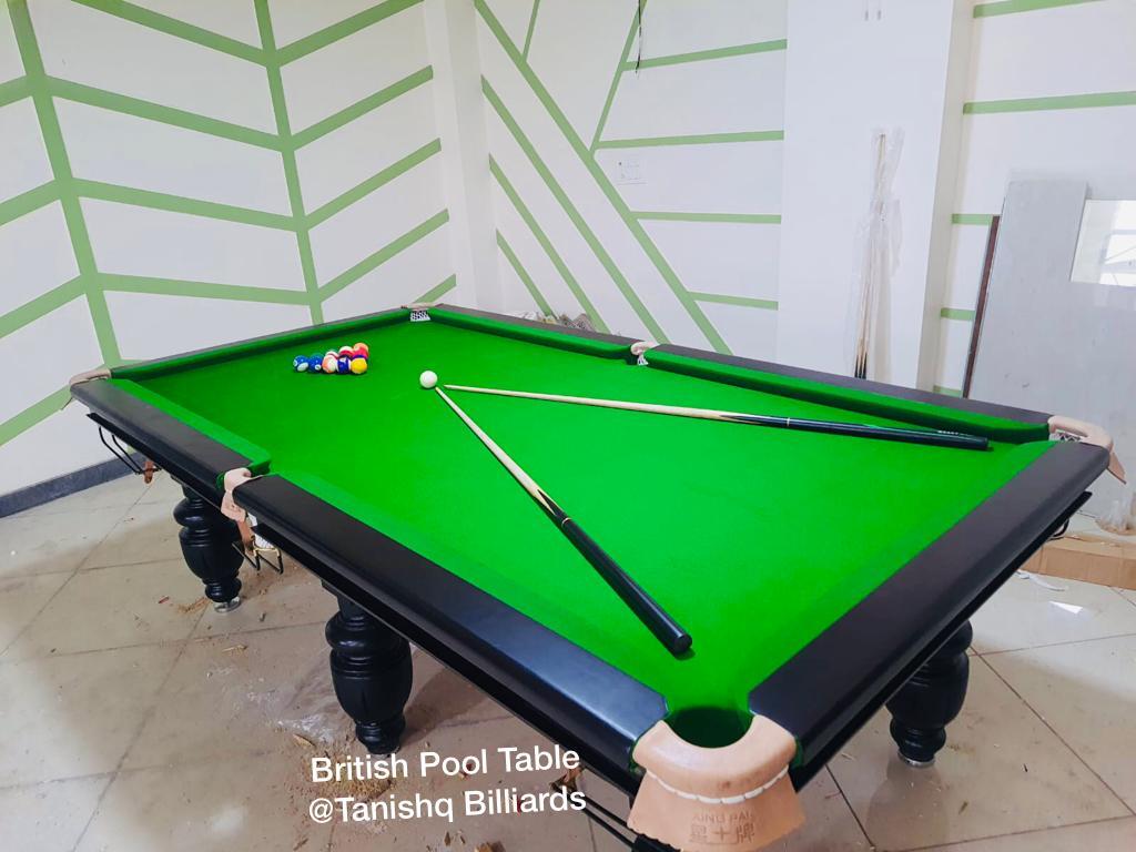 8 Foot Pool Board Table - Sheesham Wood, 8ft X 4ft Dimensions | Premium Quality Leather And Brass Pockets, Imported 3-piece Slate, Customizable Finishes