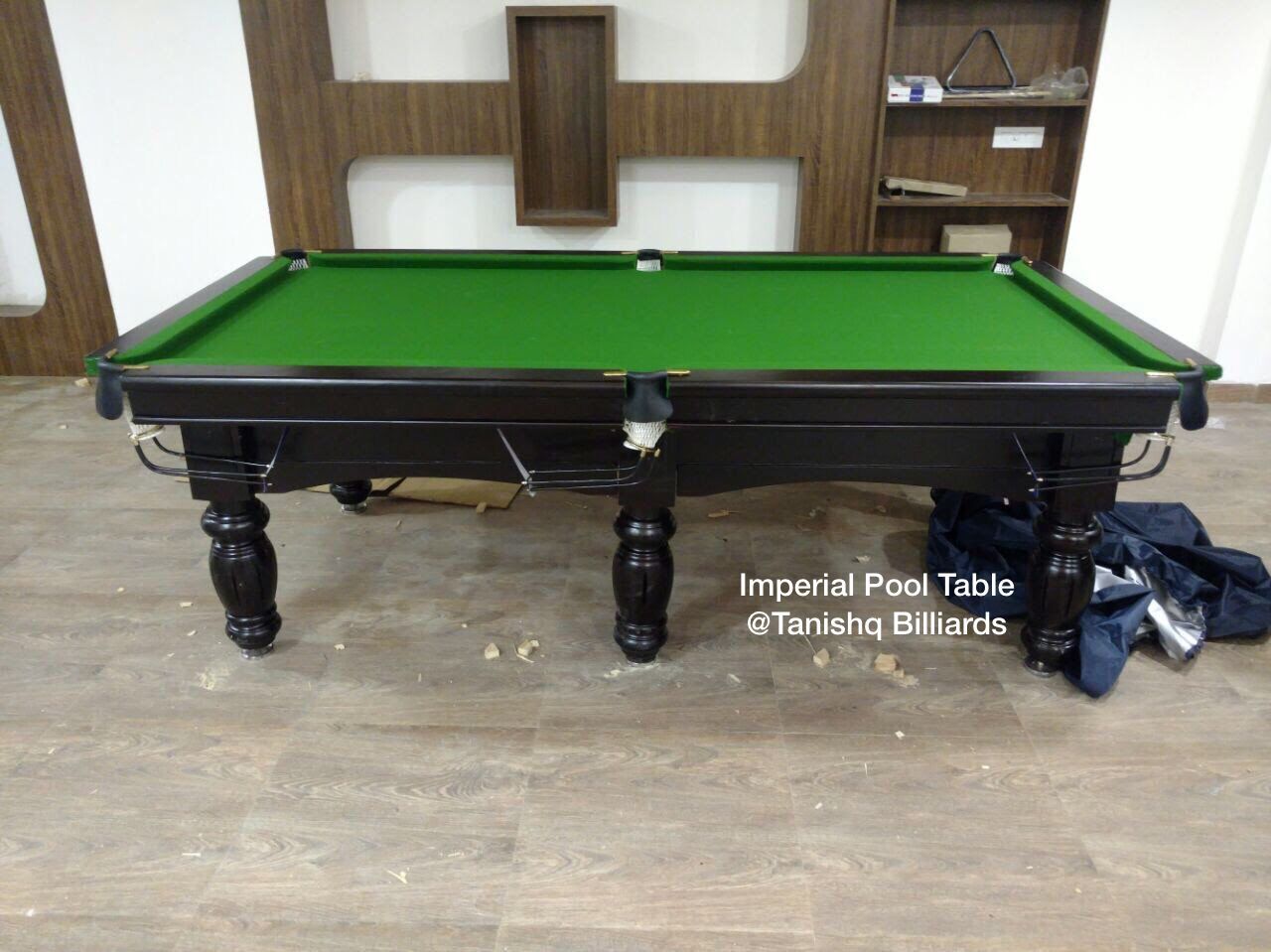8 Foot Pool Board Table - Sheesham Wood, 8ft X 4ft Dimensions | Premium Quality Leather And Brass Pockets, Imported 3-piece Slate, Customizable Finishes