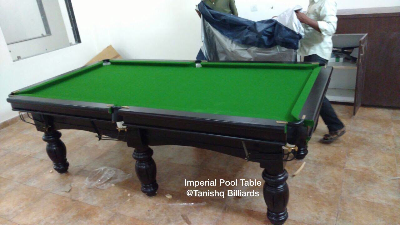 8 Foot Pool Board Table - Sheesham Wood, 8ft X 4ft Dimensions | Premium Quality Leather And Brass Pockets, Imported 3-piece Slate, Customizable Finishes