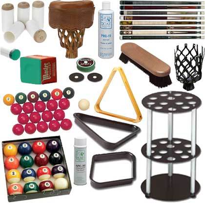 बिलियर्ड टेबल के सहायक उपकरण