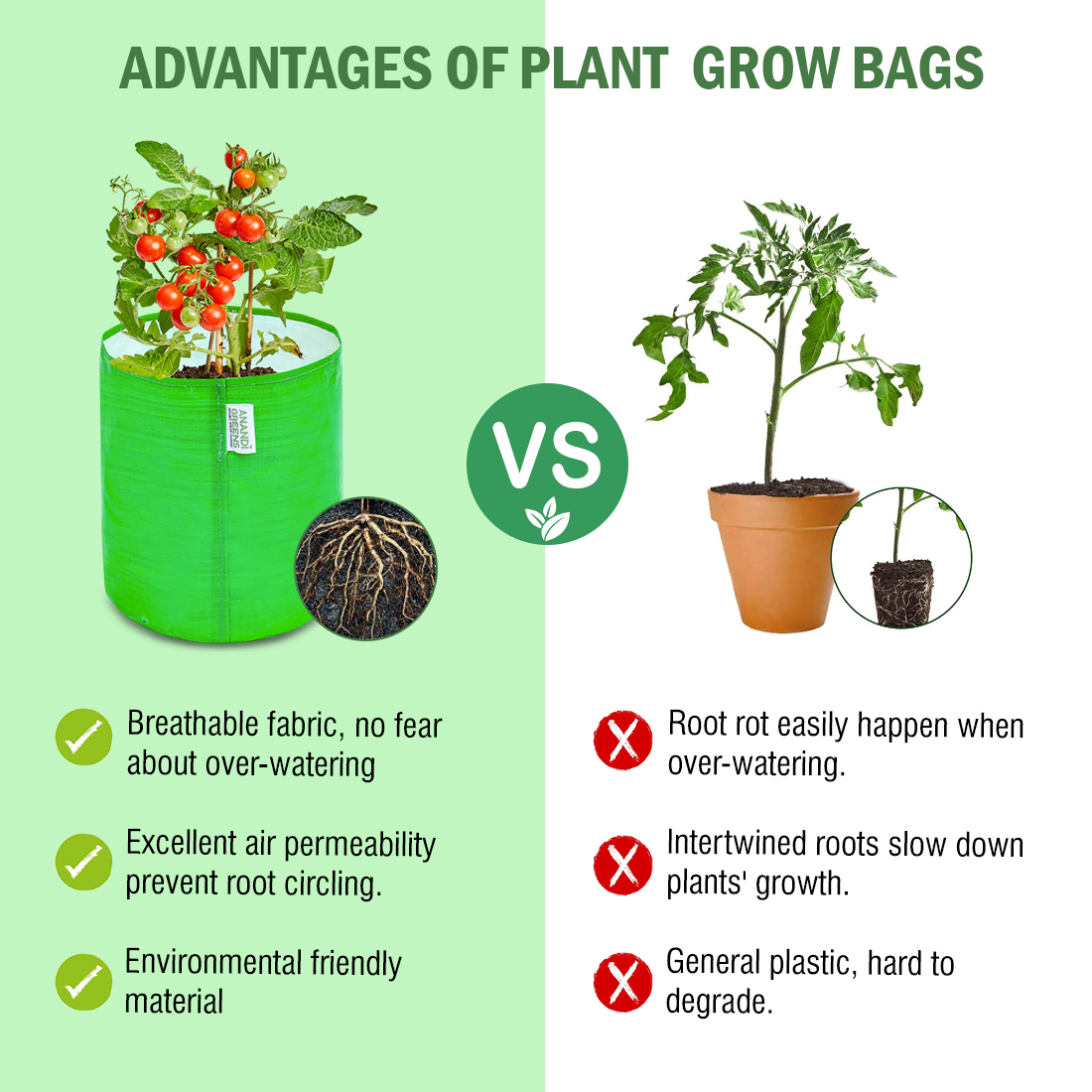 Grow Bags - Hdpe Material, 9x9 Inch Dimensions, Glossy Green Finish | Ideal For Efficient Plant Growth And Easy Handling
