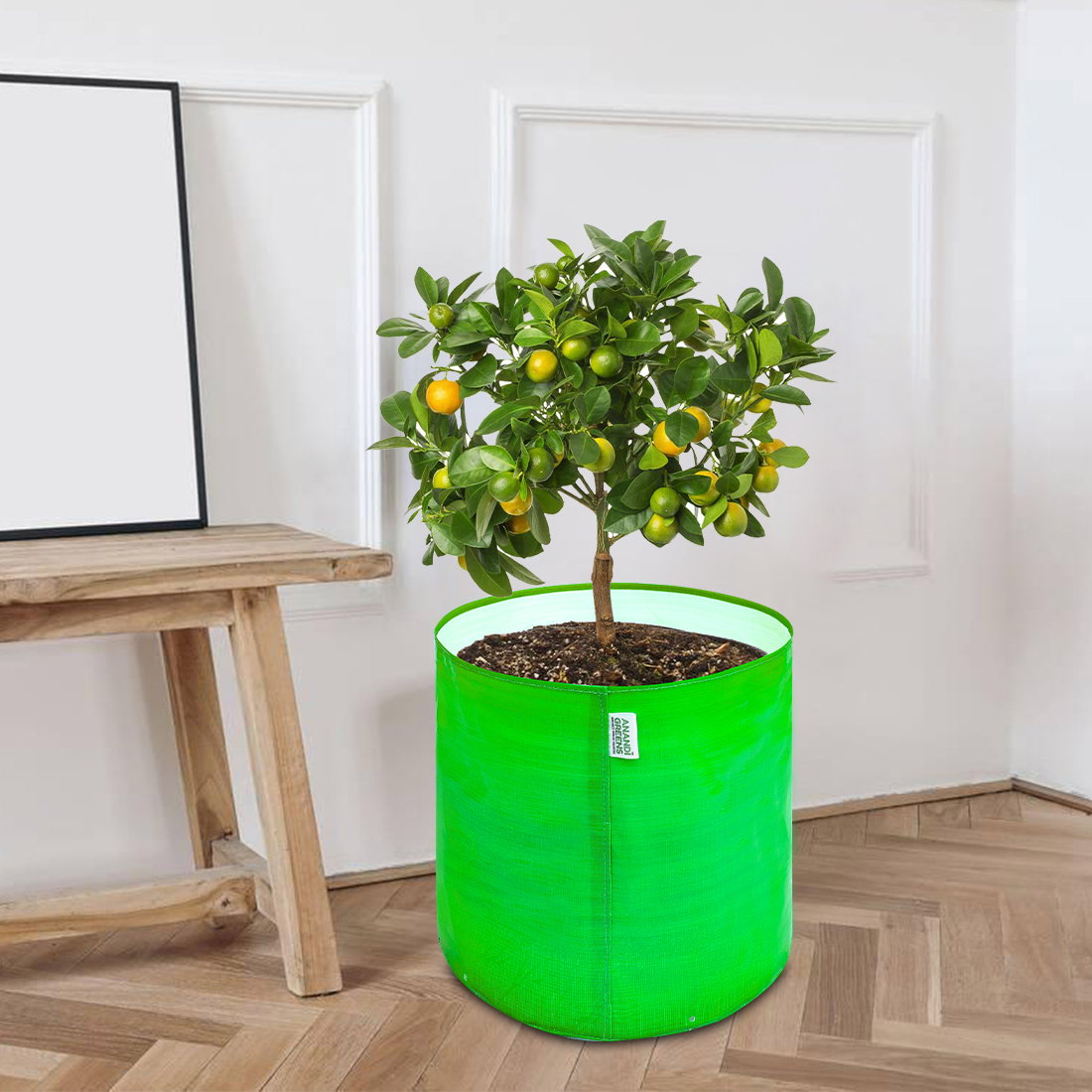 Hdpe Round Grow Bag - 15x15 Inches | Green Color, Ideal For Growing Plants