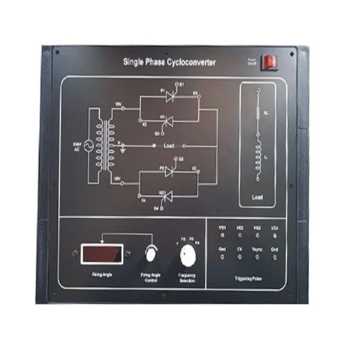 Single Phase Cycloconverter Trainer - ABS Material, W342 x D256 x H58 mm, Sleek Black Finish | Ideal for Laboratory Experiments, Warranty Included