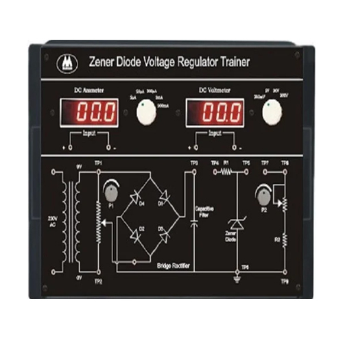 Zener Diode Voltage Regulator Trainer - High-Quality ABS Material | 230 Volt Input, Sleek Black Design, Laboratory Experiments, Warranty Included