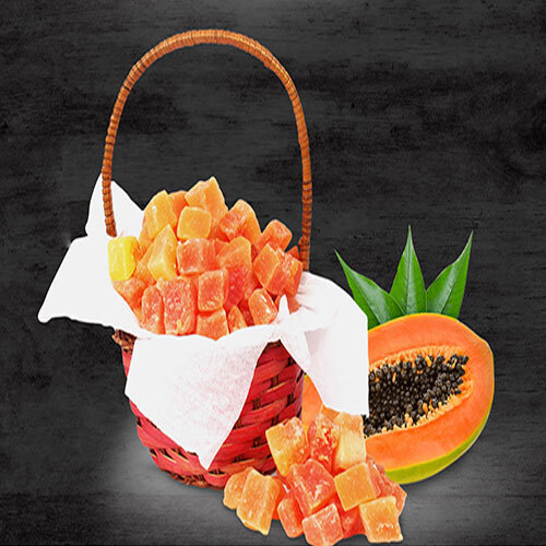 Orange Dehydrated Papaya Cut In Dice