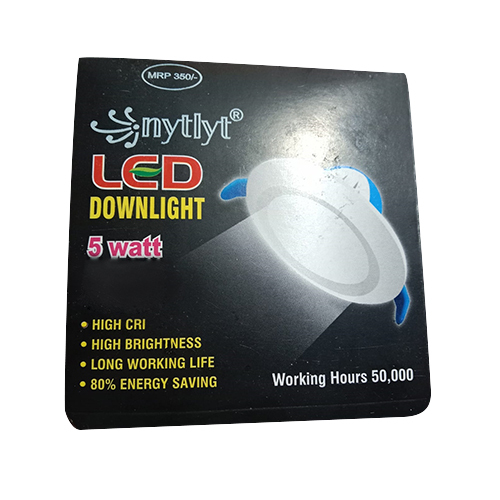 5W LED Down Light - Metal & Glass, Customizable Round Shape, Available in Warm White, Cool White, Daylight, Efficient Power Factor