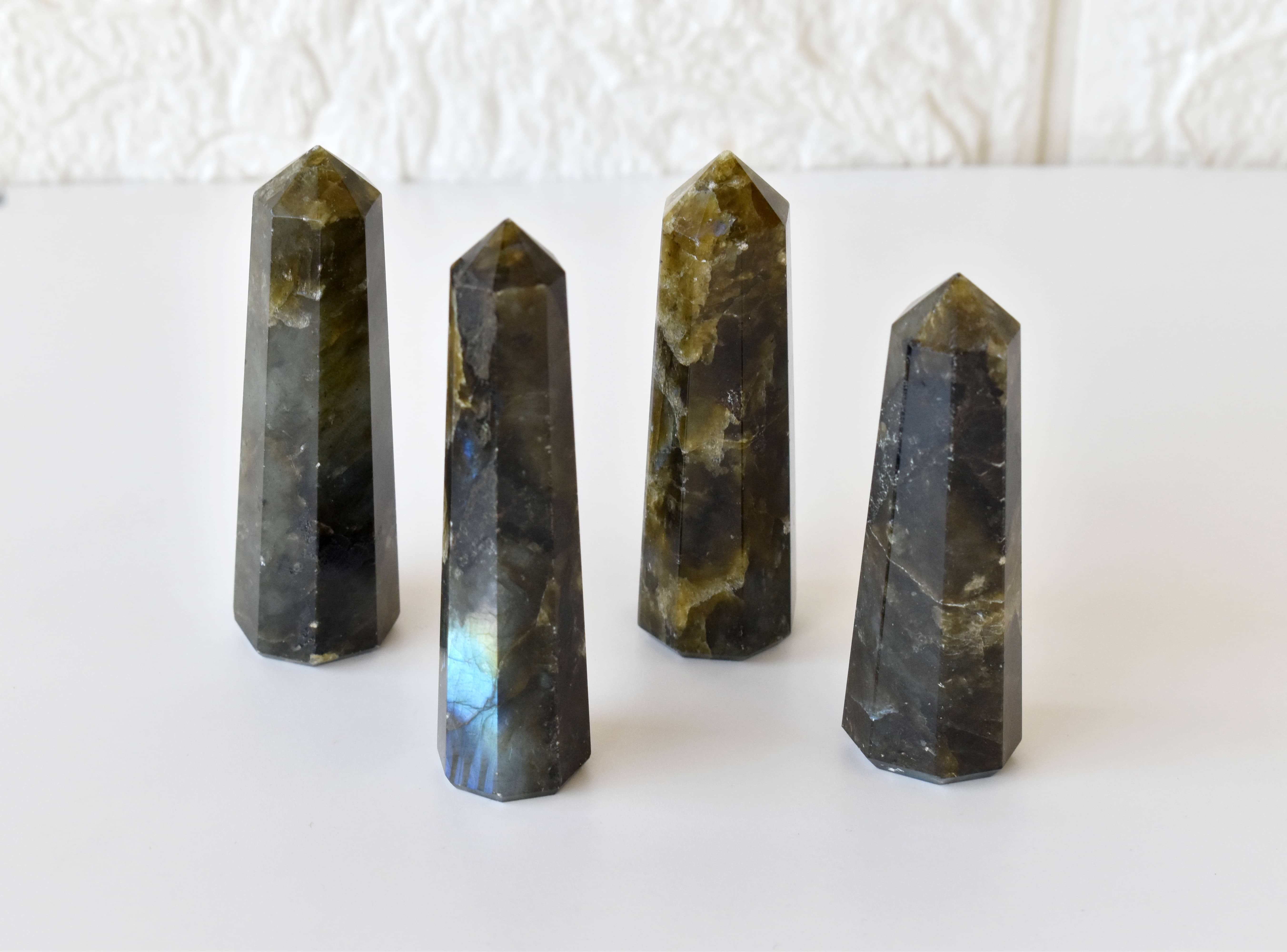 Labradorite Obelisk Point Crystal Tower - Grade: Aaa