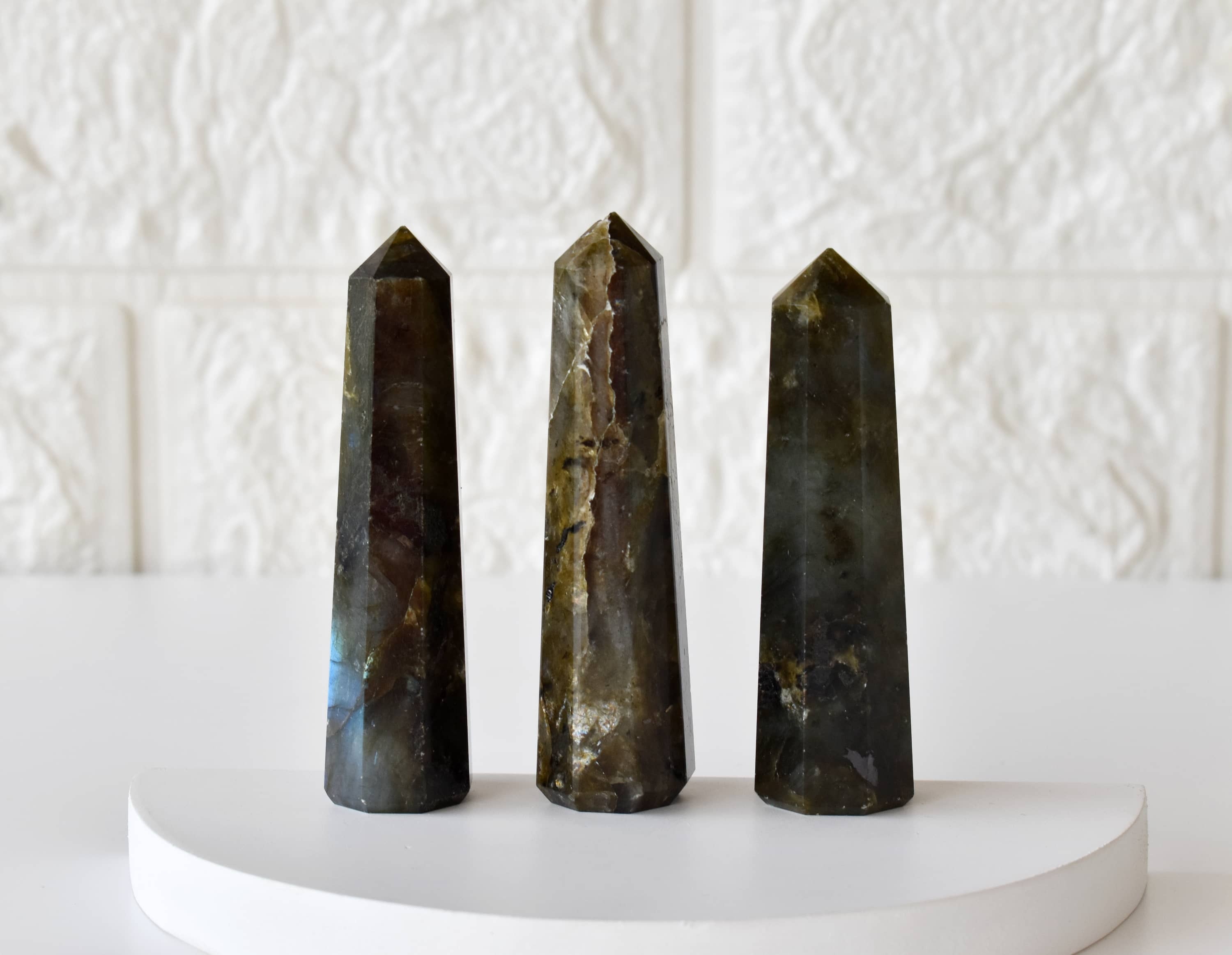 Labradorite Obelisk Point Crystal Tower - Grade: Aaa