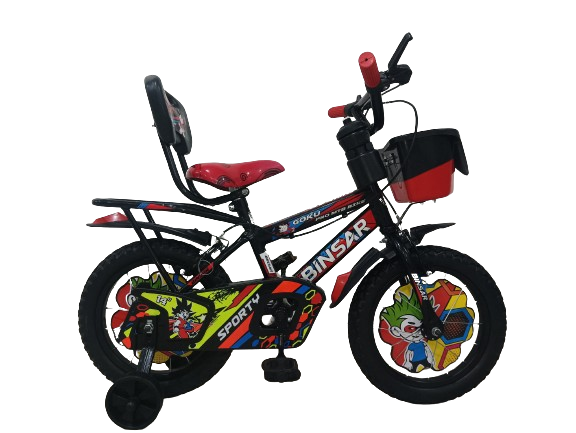 Kids Cycle - Steel Rim 14x2.40 Tyres , Durable Steel Frame, Red/black Color, Ideal For Boys And Girls