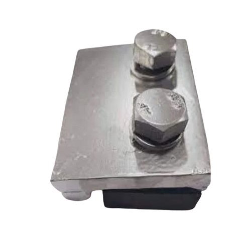 Double Bolt Rail Clamp - Mild Steel, Coated Surface, Hard Hardness Rating | Plain Finish, Suitable For Light & Heavy-duty Railway Applications