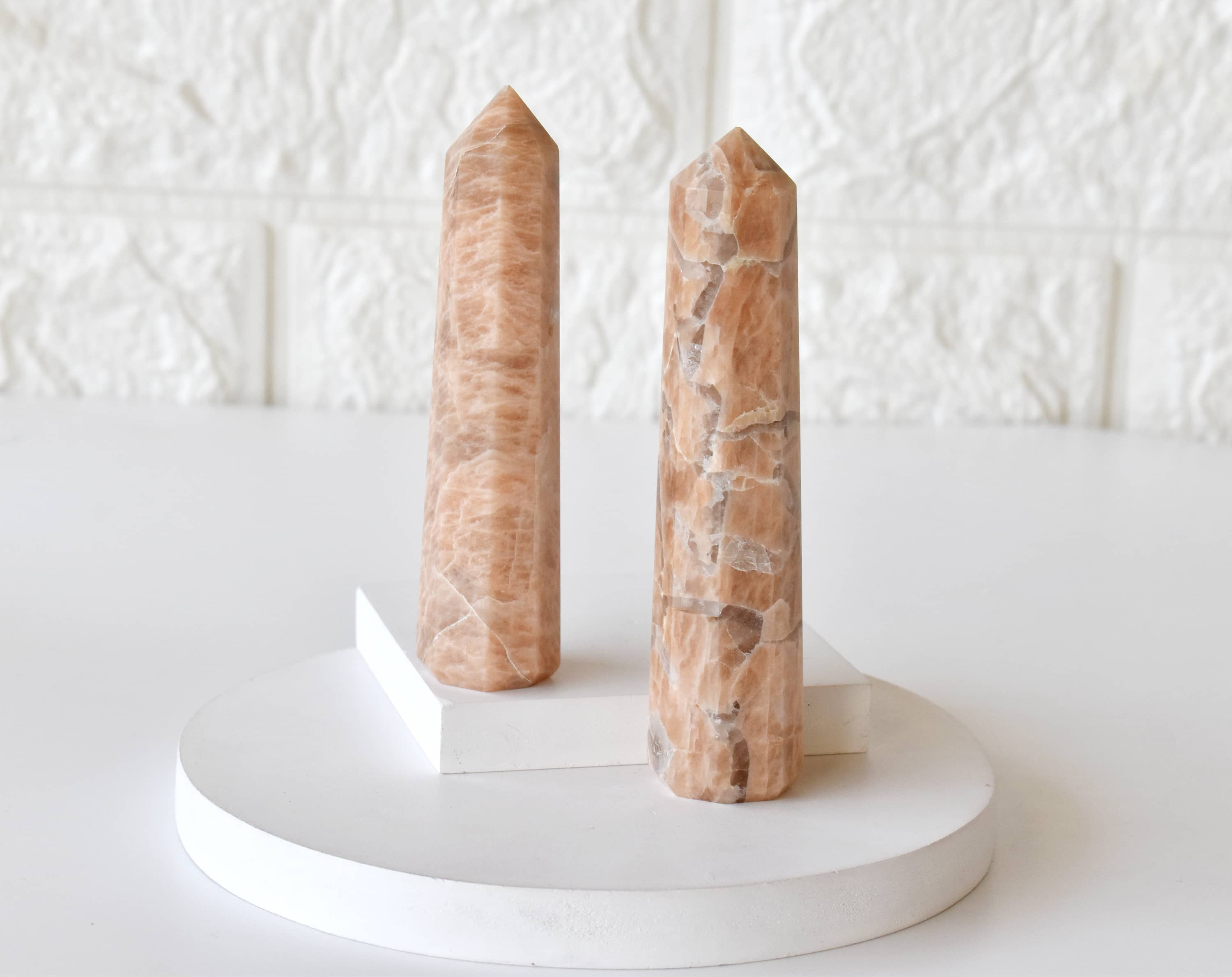 Moonstone Obelisk Crystal Tower - 3-4 Inch Natural Energy Amplifier | Aaa Grade, Smooth Polished Surface, 80 Grams
