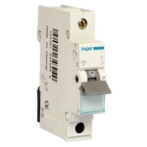 Hager MCB - 230-400V | Automatic Single-Phase Circuit Breaker with White Color, -30 to 60A C Temperature Protection, 50Hz Frequency