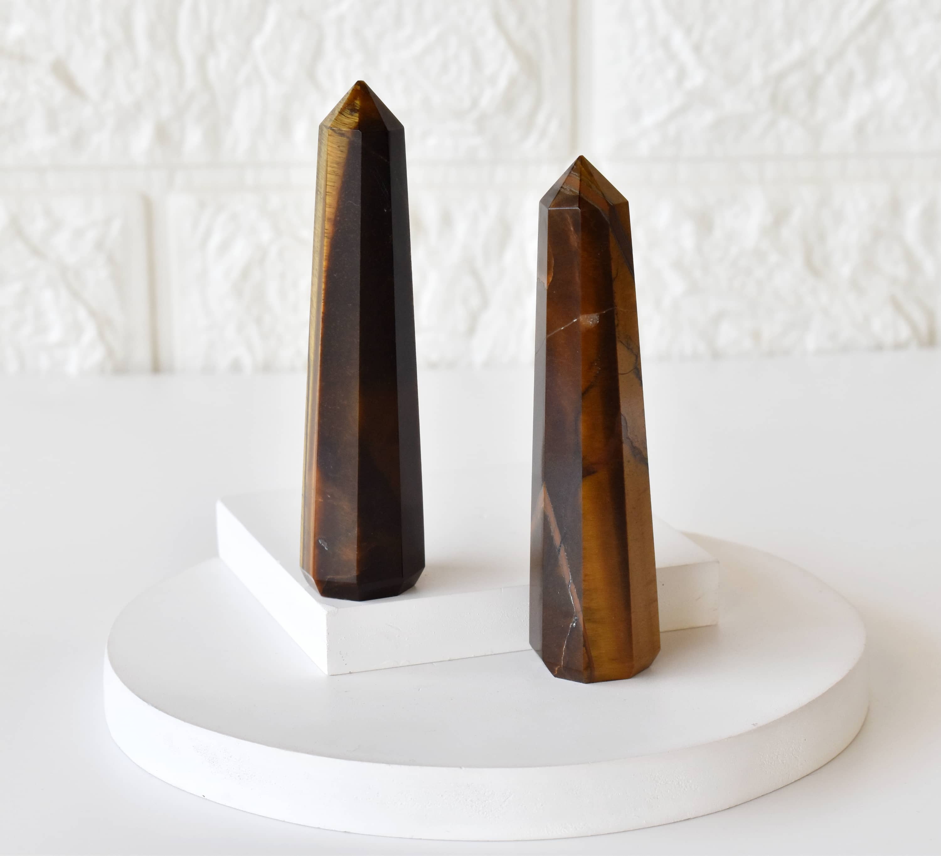 Tiger Eye Obelisk - 3-4 Inch Natural Crystal Point, Aaa Grade Energy Amplification And Polished Surface