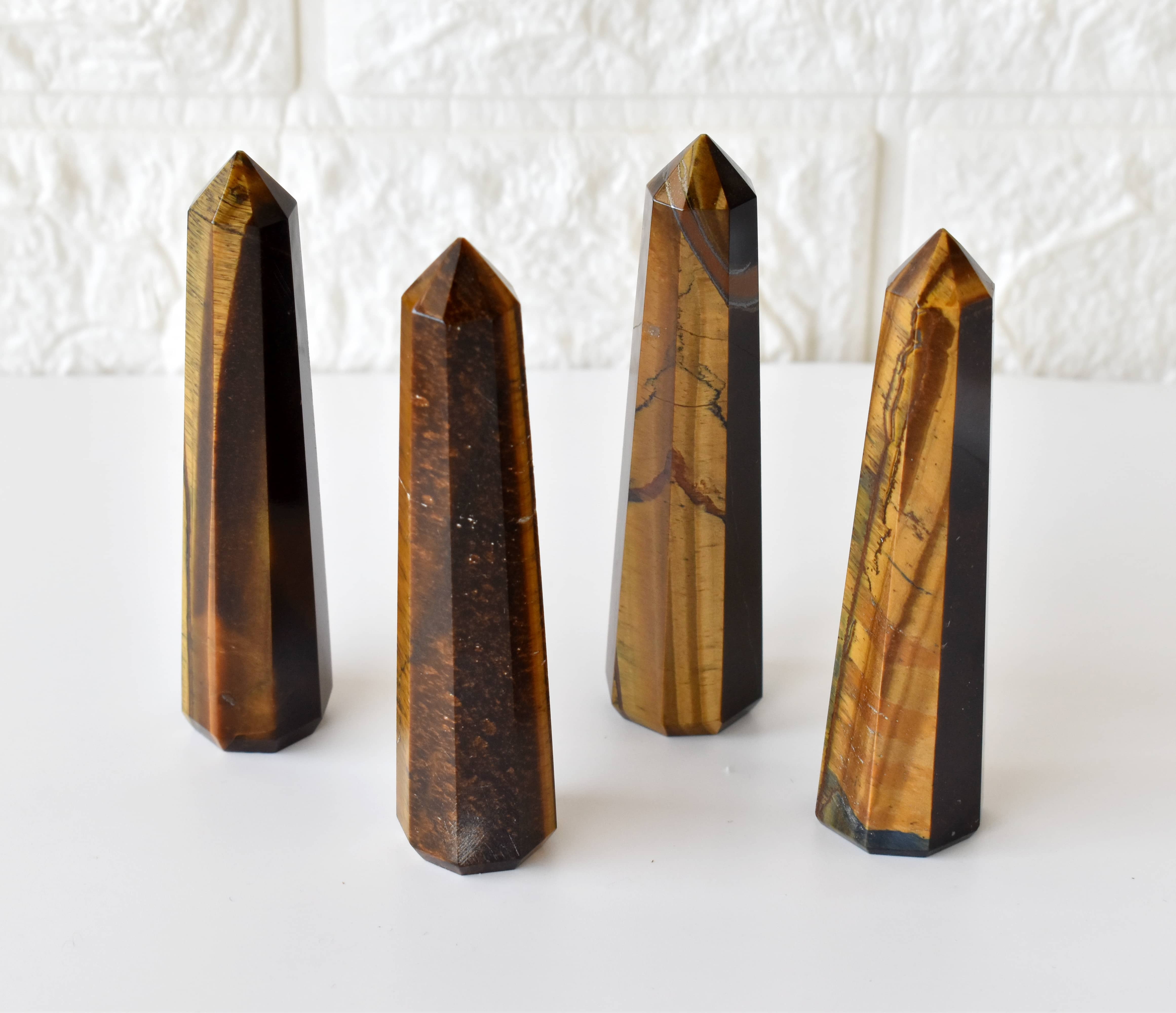 Tiger Eye Obelisk - 3-4 Inch Natural Crystal Point, Aaa Grade Energy Amplification And Polished Surface