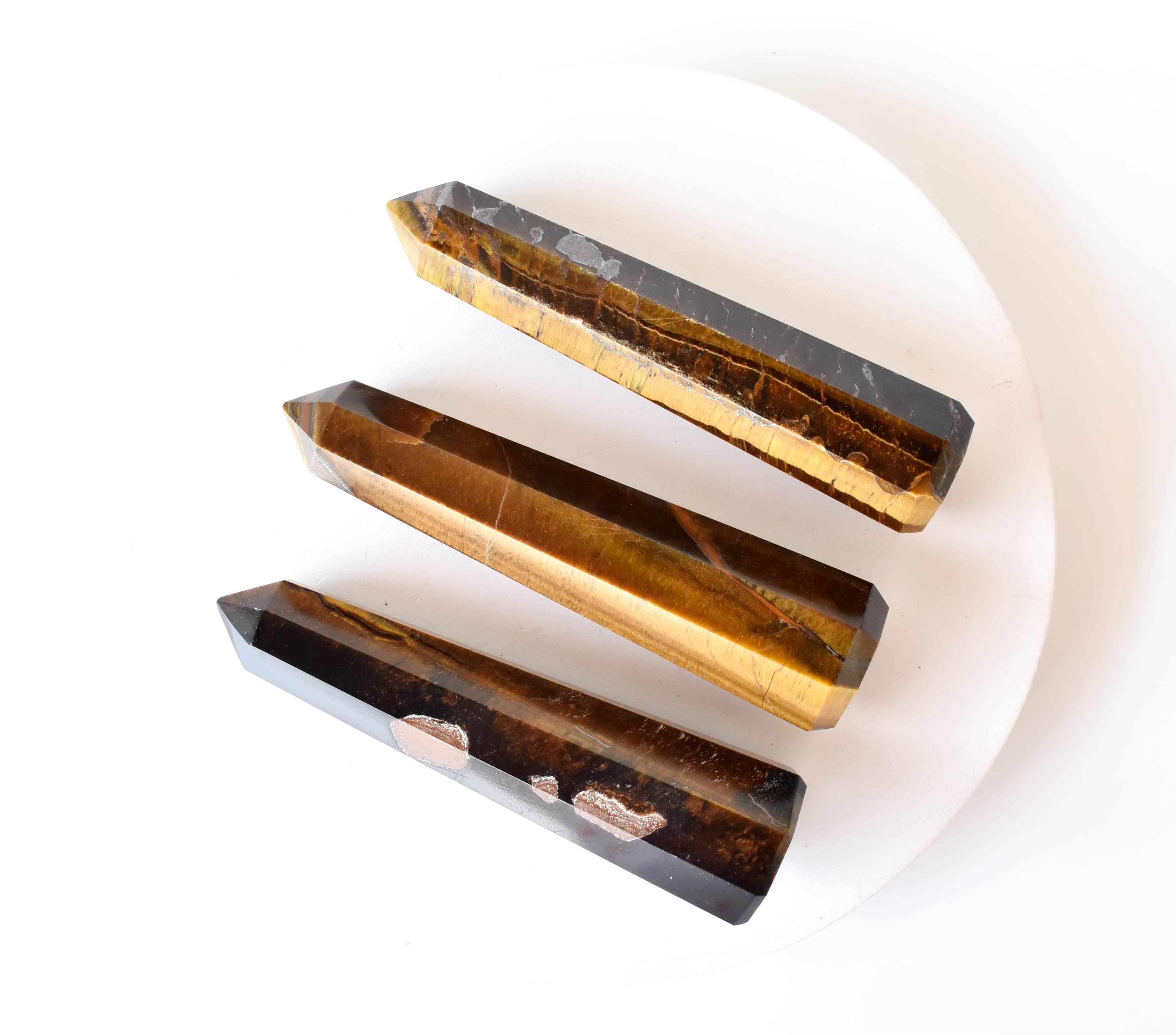 Tiger Eye Obelisk - 3-4 Inch Natural Crystal Point, Aaa Grade Energy Amplification And Polished Surface