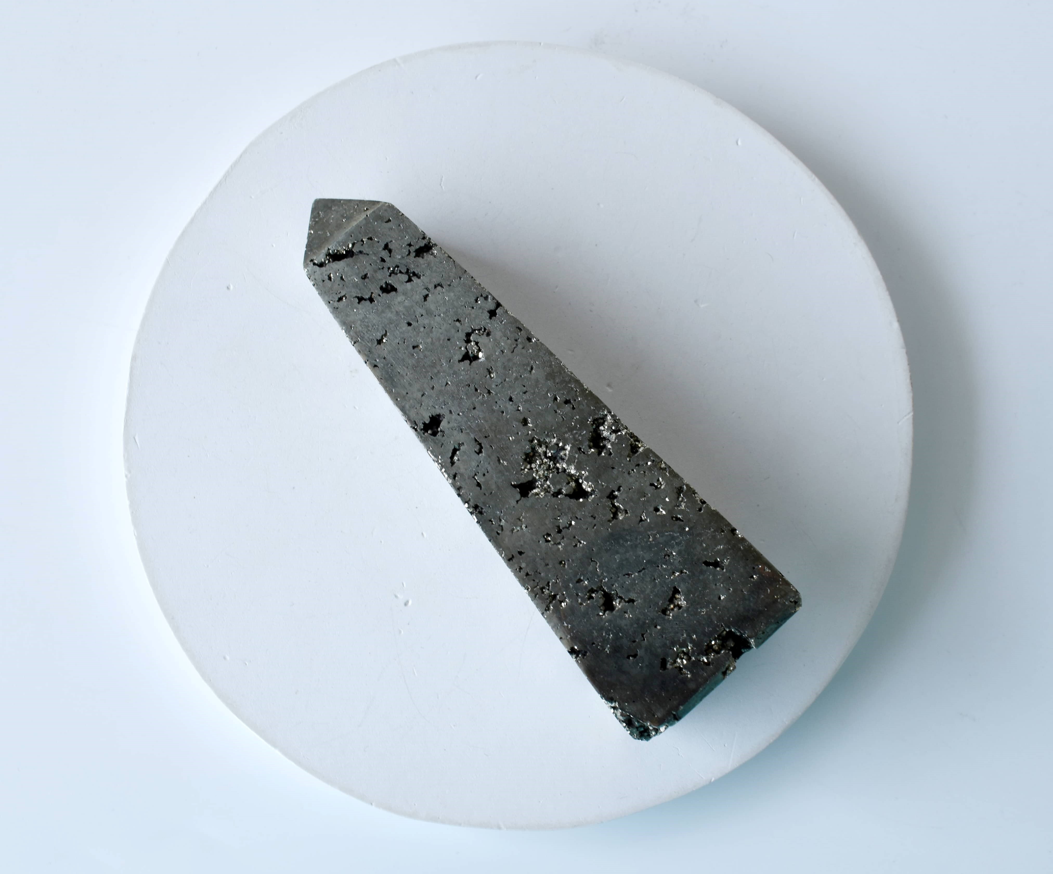 Pyrite Druzy Obelisk Point Crystal Tower - Grade: Aaa