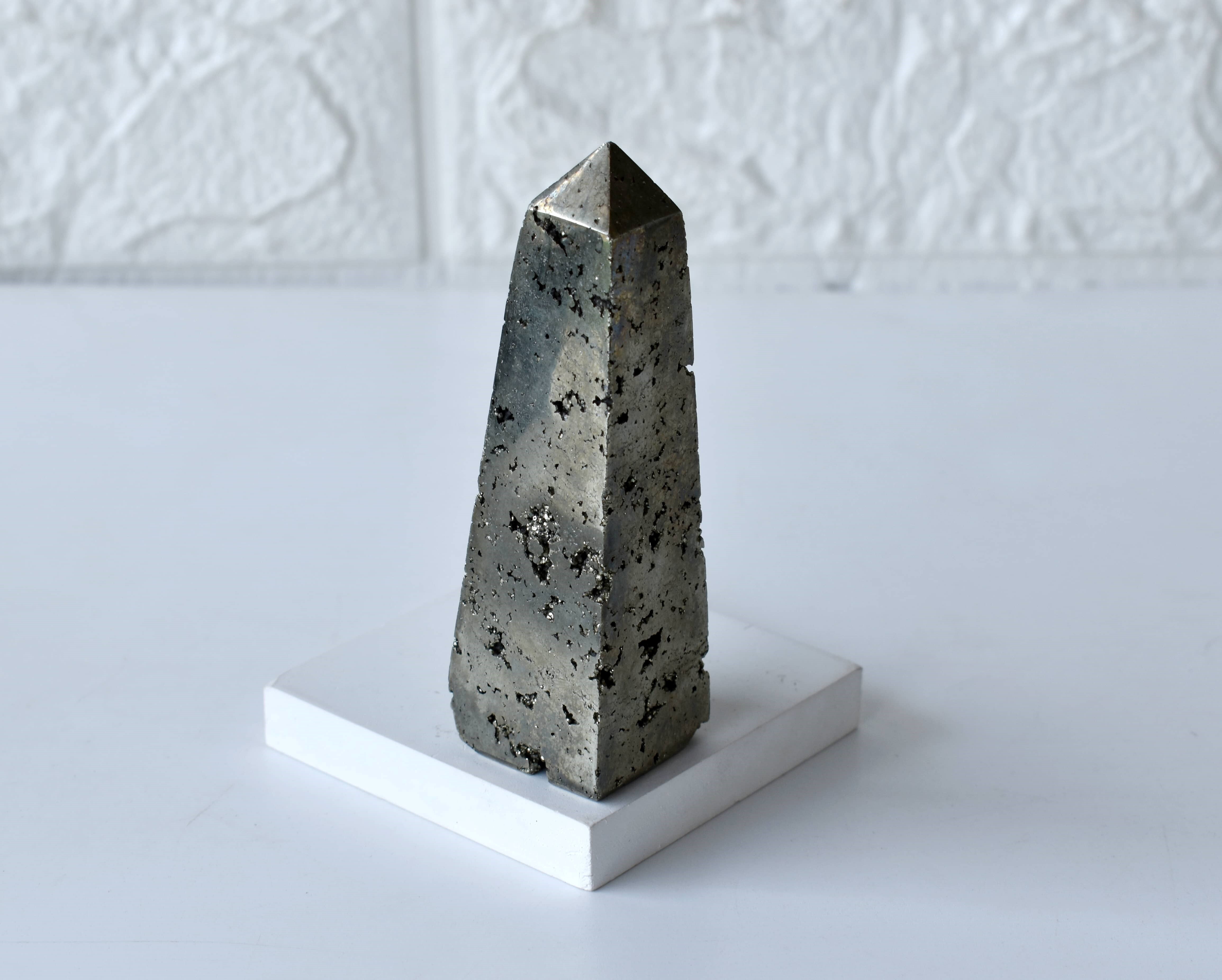 Pyrite Druzy Obelisk Point Crystal Tower - Grade: Aaa