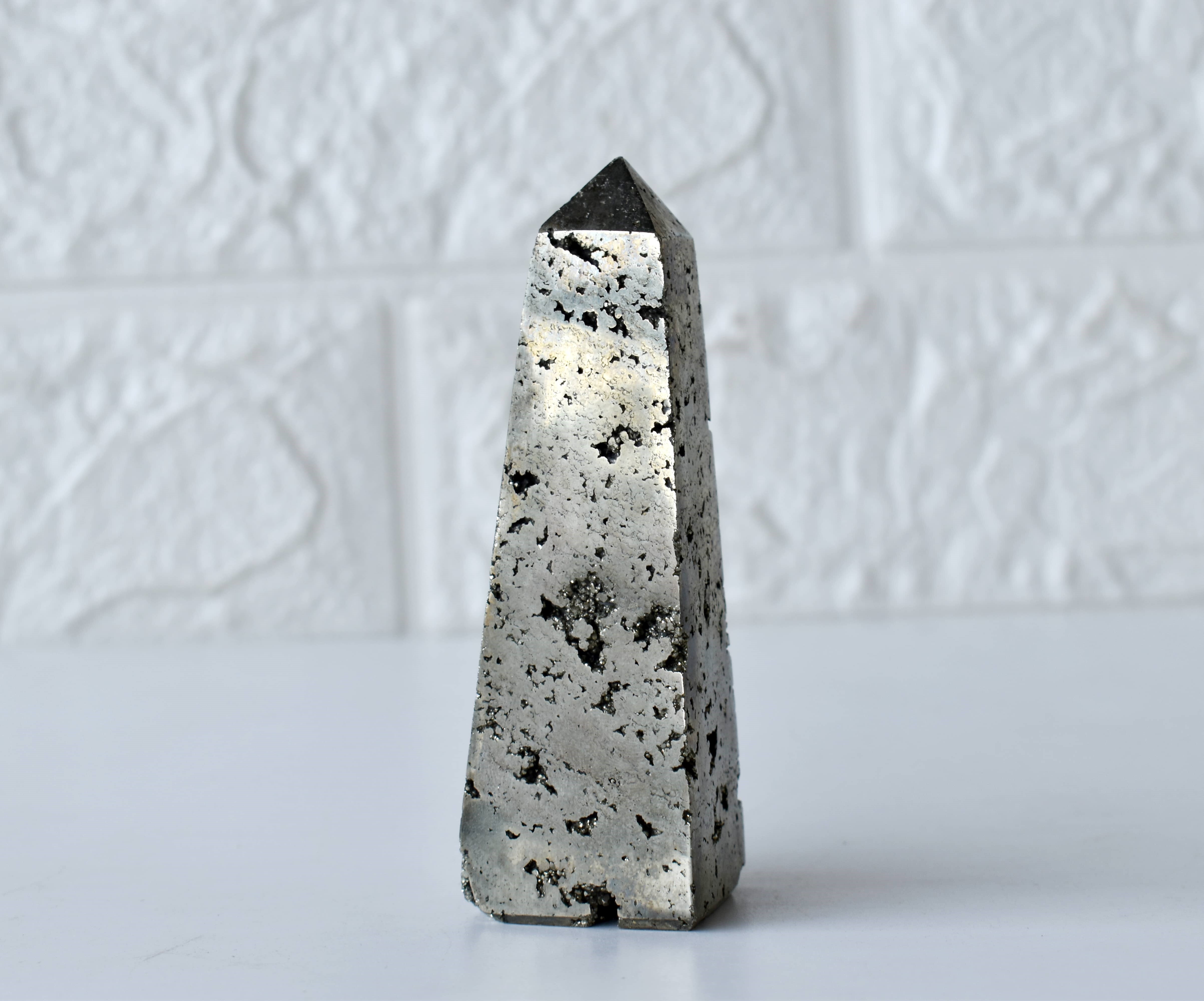 Pyrite Druzy Obelisk Point Crystal Tower - Grade: Aaa