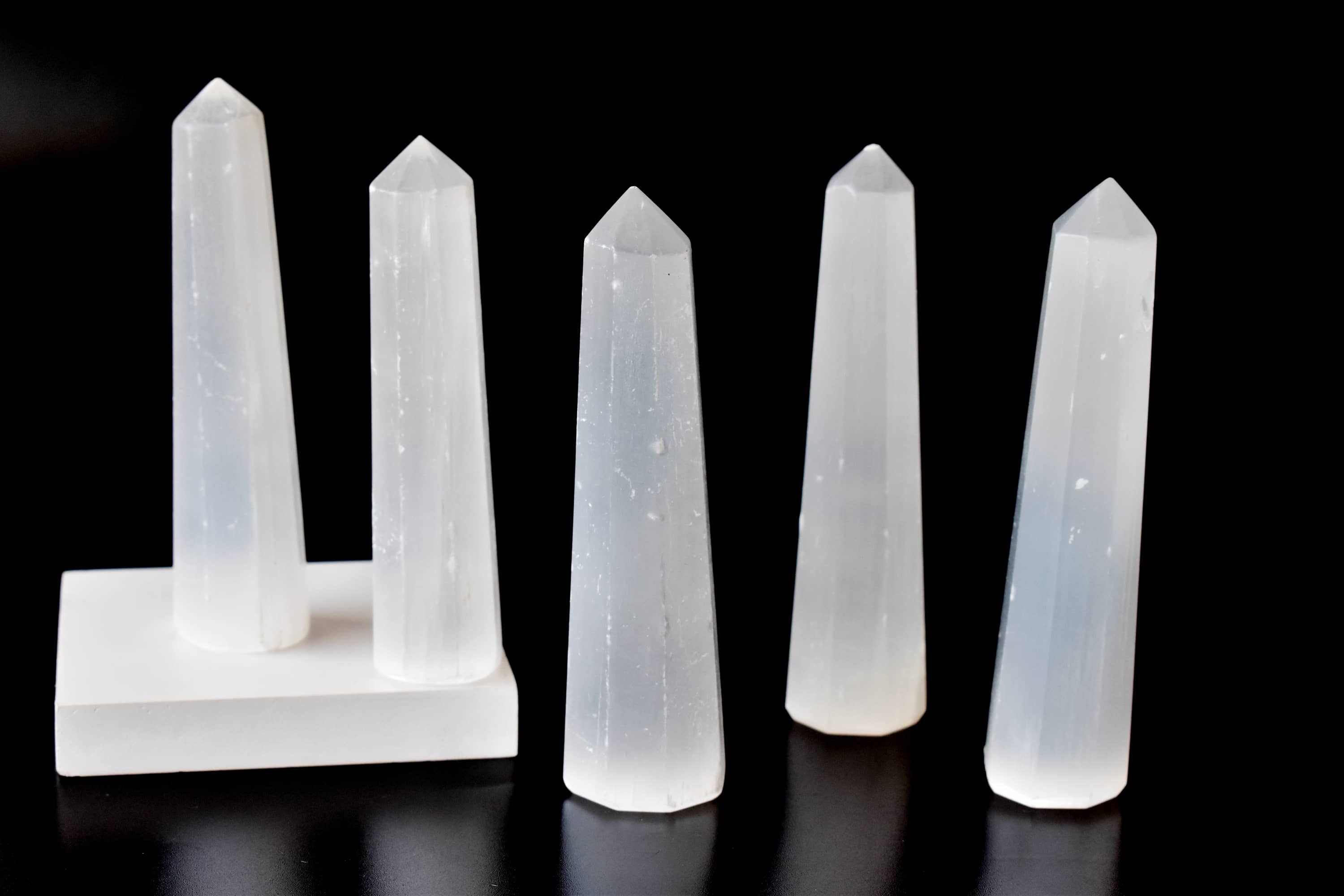 Selenite Obelisk Point Crystal Tower - Grade: Aaa