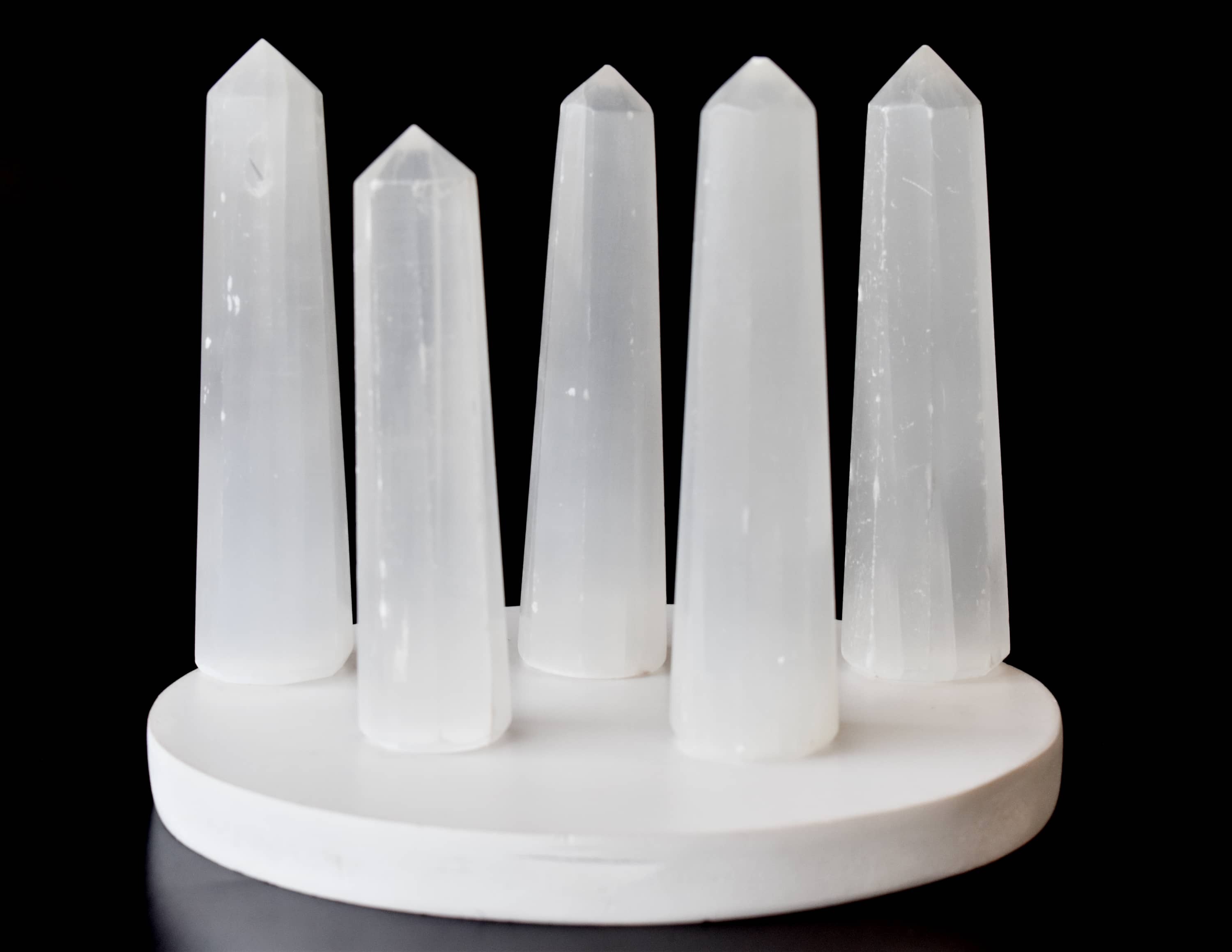 Selenite Obelisk Point Crystal Tower - Grade: Aaa