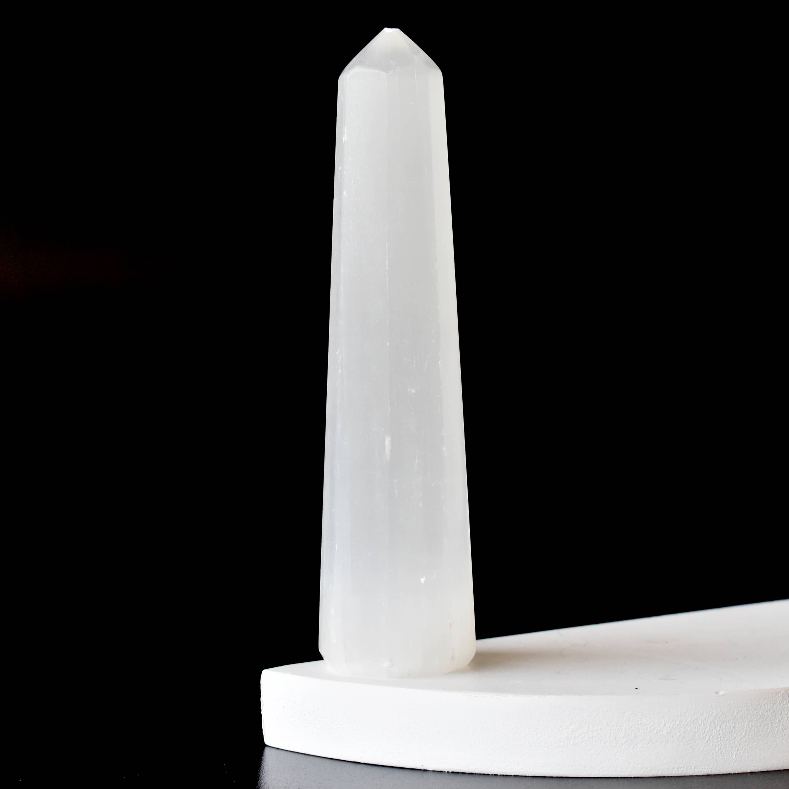 Selenite Obelisk Point Crystal Tower - Grade: Aaa