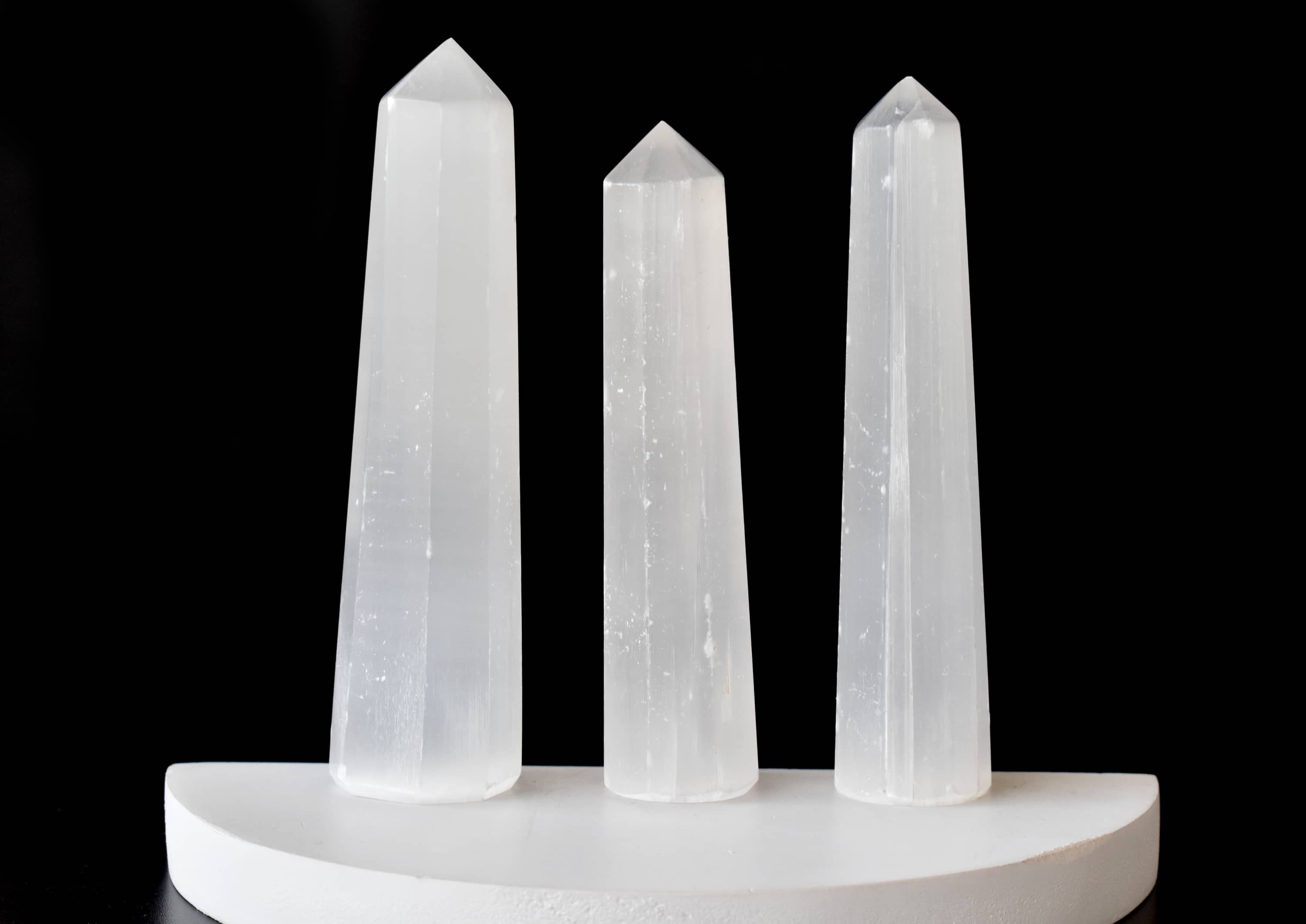 Selenite Obelisk Point Crystal Tower - Grade: Aaa