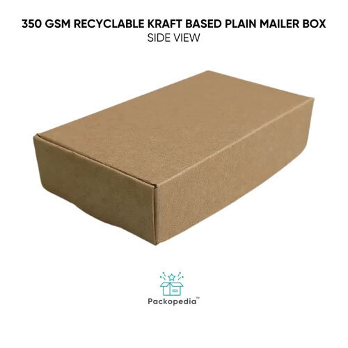 350 GSM Recyclable Kraft Based Plain Mailer Box - 4x4x1 Inches, Brown Color | Biodegradable, Recyclable, 100% Sustainable and Eco-Friendly