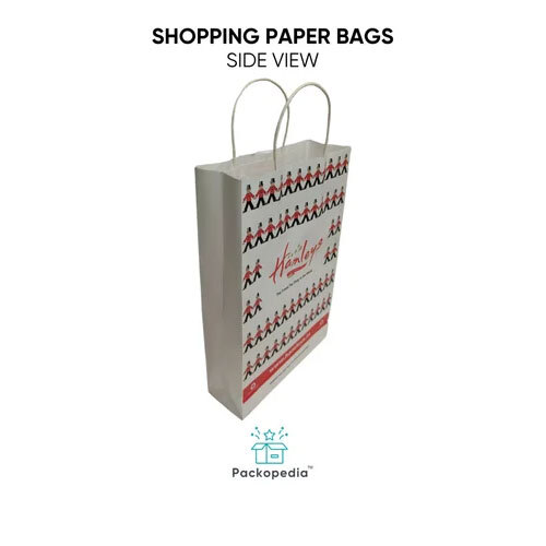 Customized Printed Shopping Paper Bags - Multi Color, Varied Sizes, Rope Handle | Custom Designs & Patterns, Max Load 1 kg, Printed Style