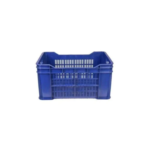 Plastic Crate For Vegetable - High-Quality Plastic, 540 x 357 x 290 mm, Vibrant Blue Color | 15 Long Ton Load Capacity, 2-Way Handlift, Mesh Style